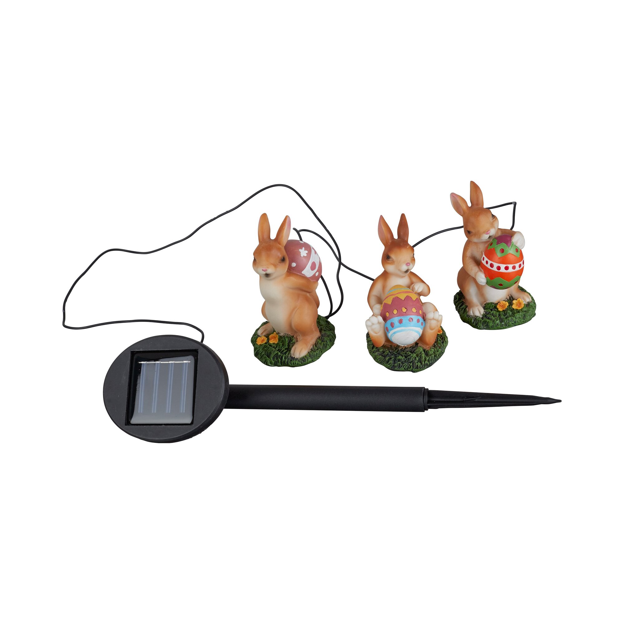Eclairage solaire « Groupe de lapins », 3 pièces