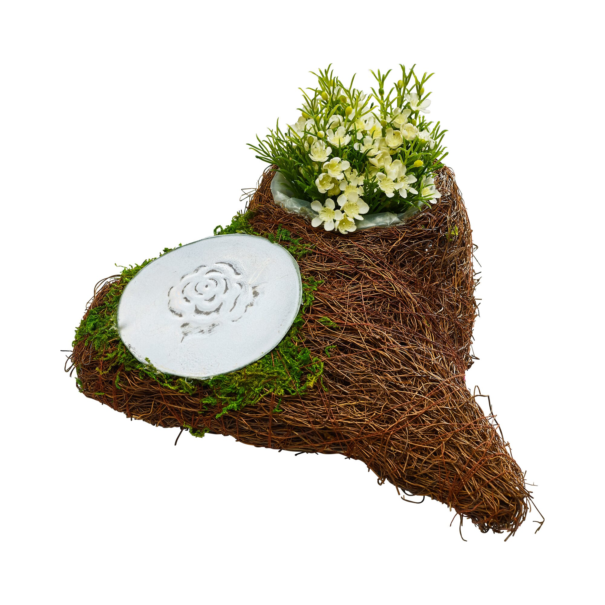 Cœur en mousse et rotin