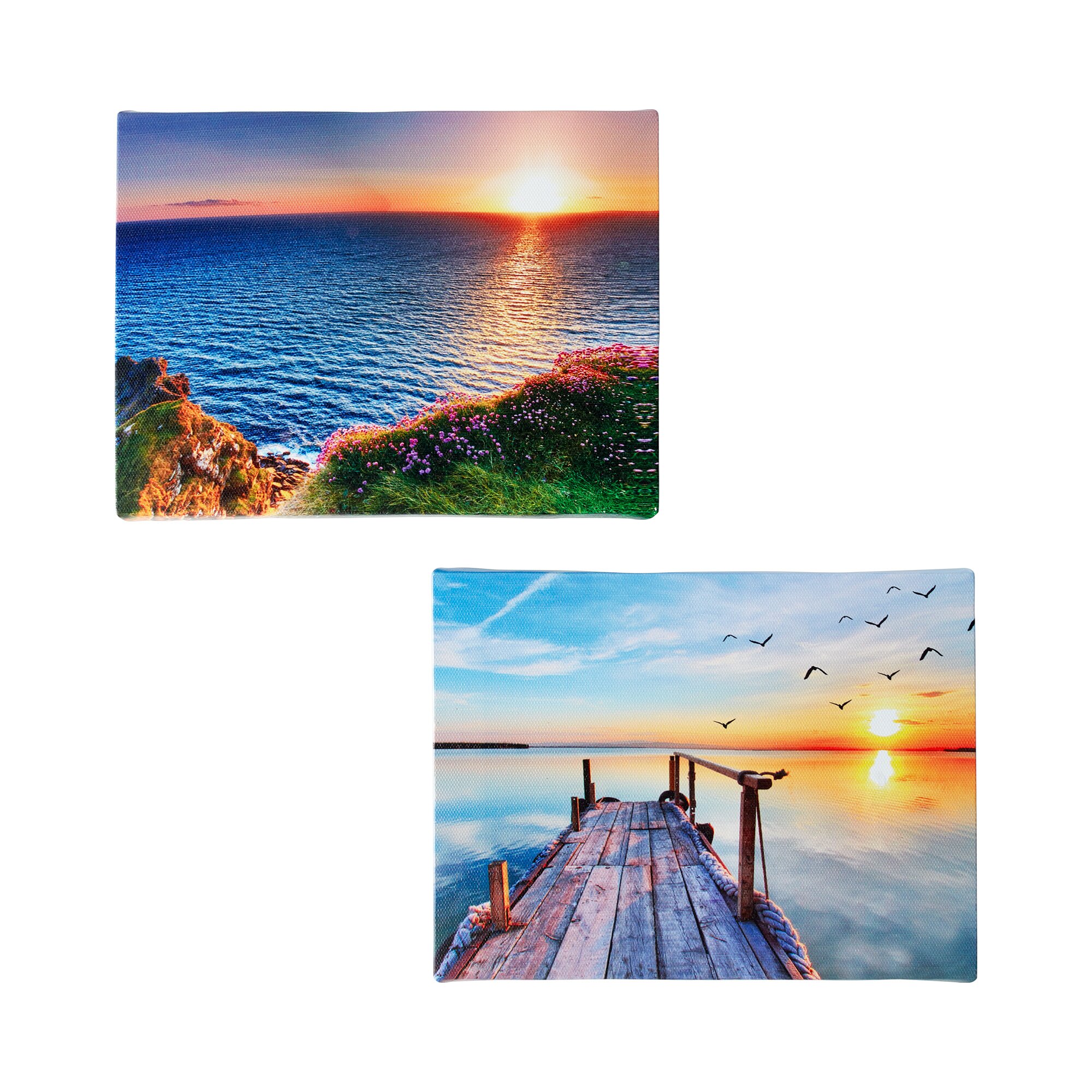 Photos à LED « Coucher de soleil », 2 pièces
