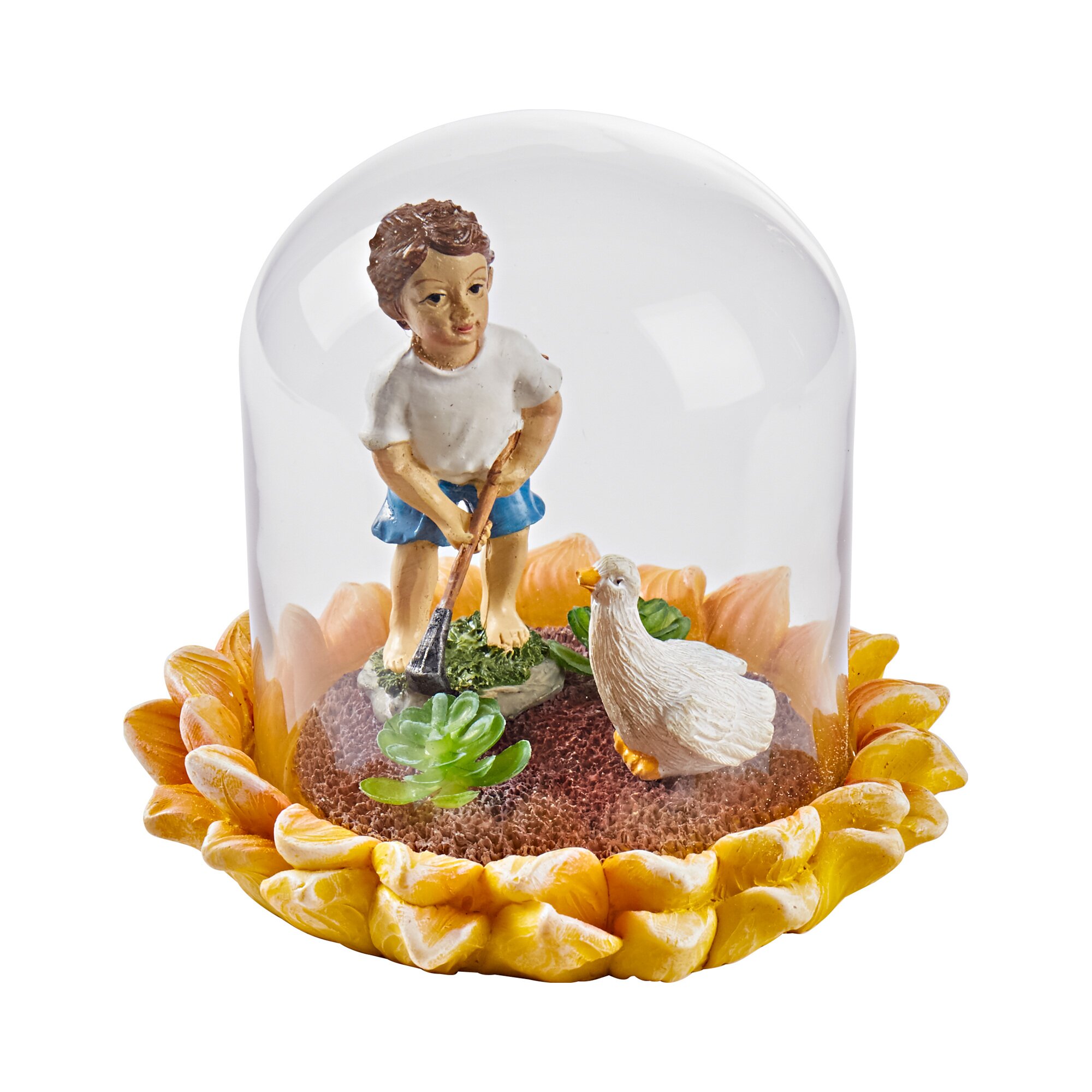 Cloche en verre « Éric et son oie »