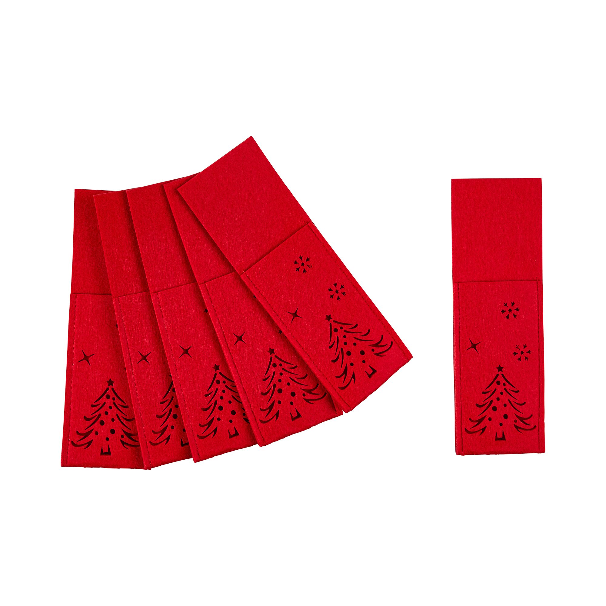 Bestecktaschen Winterbaum, 6 Stück
