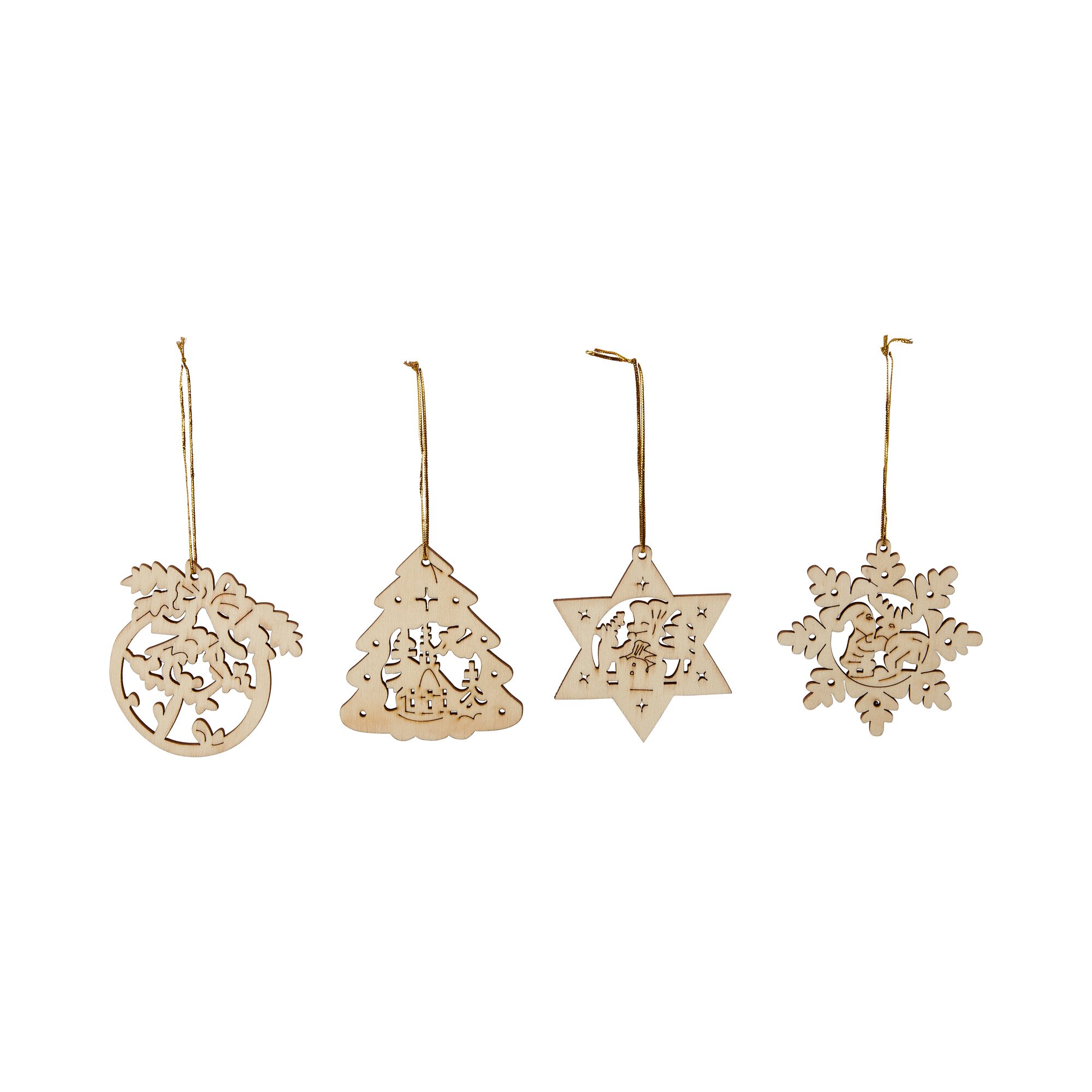 Décors en bois « Noël », 4 pièces