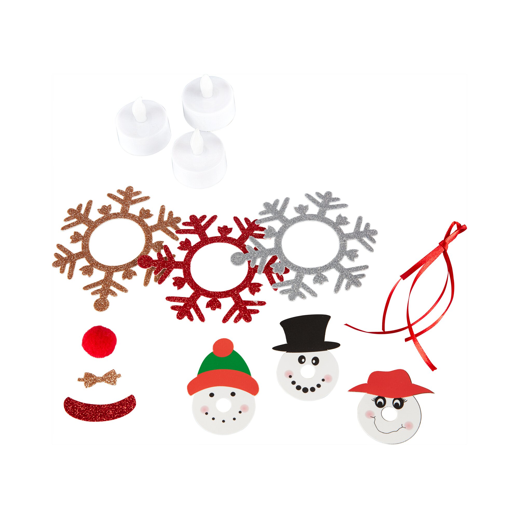 Bastelset Schneemann-Trio, 15 Teile