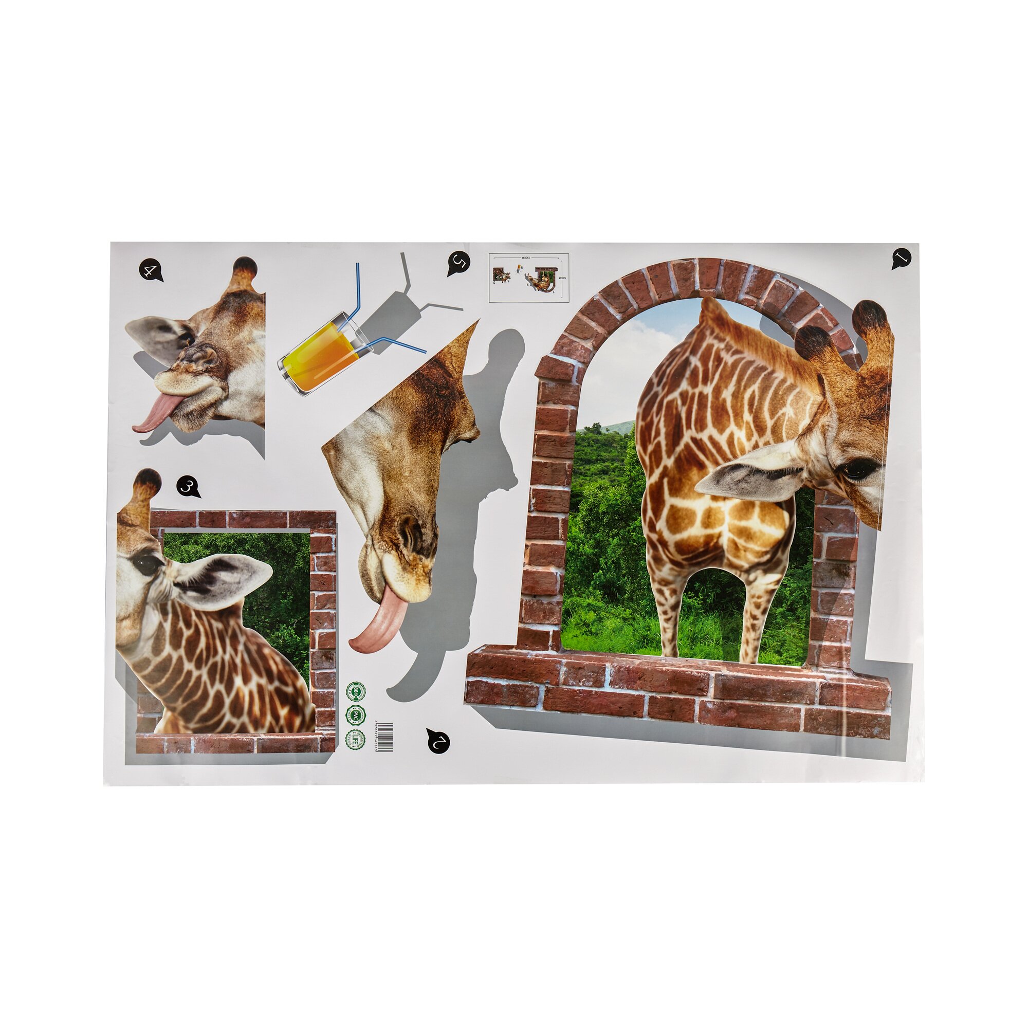 3D-Wandsticker Giraffe