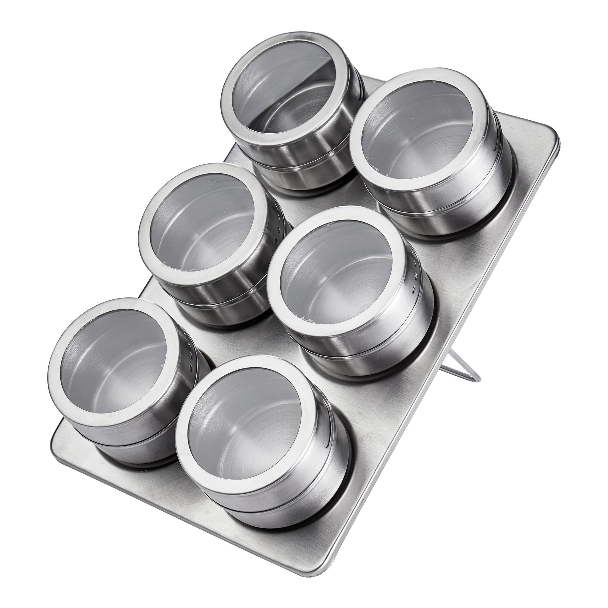 Support à épices « Acier inox », avec 6 boîtes à épices