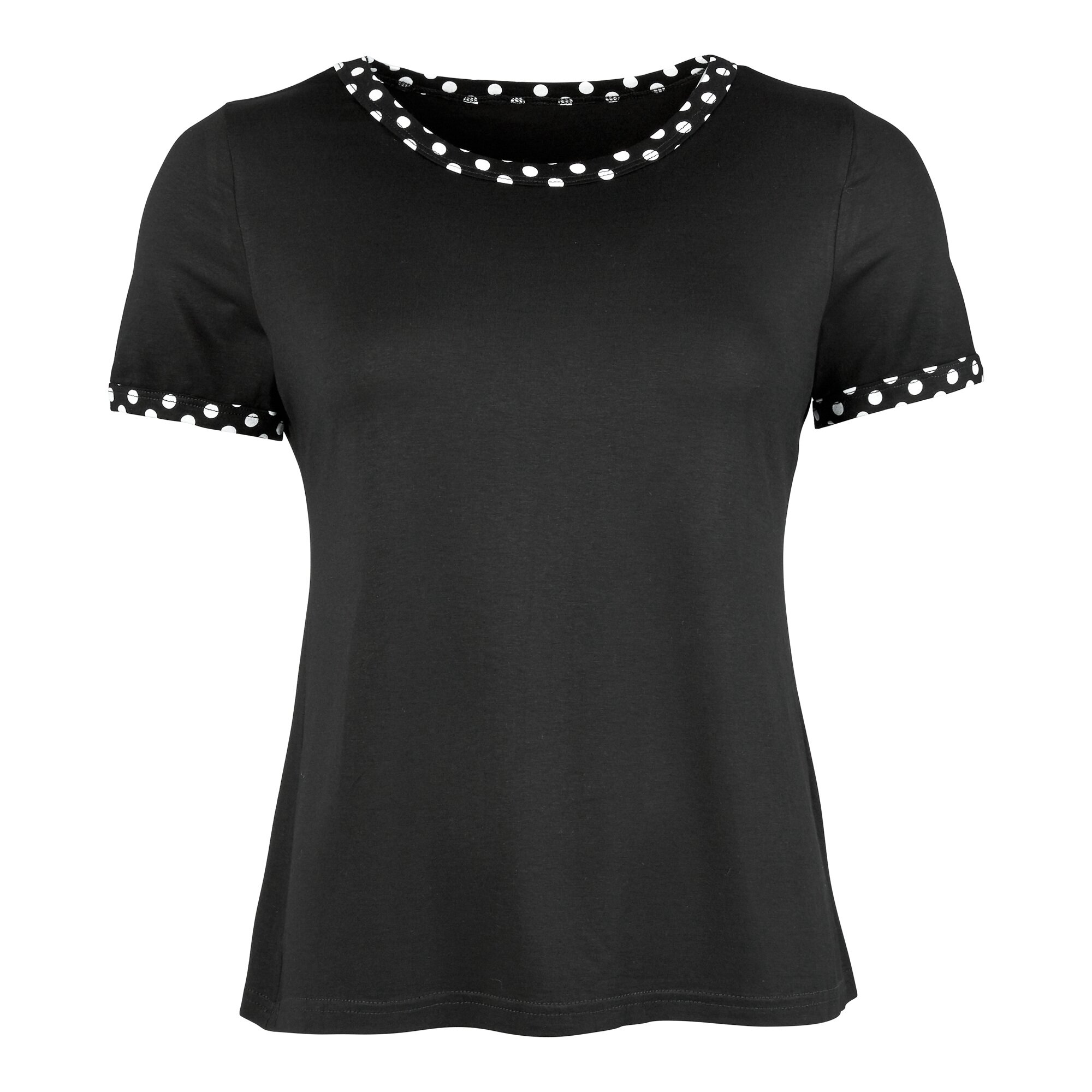 Damenshirt Punkte, Größe: M, schwarz