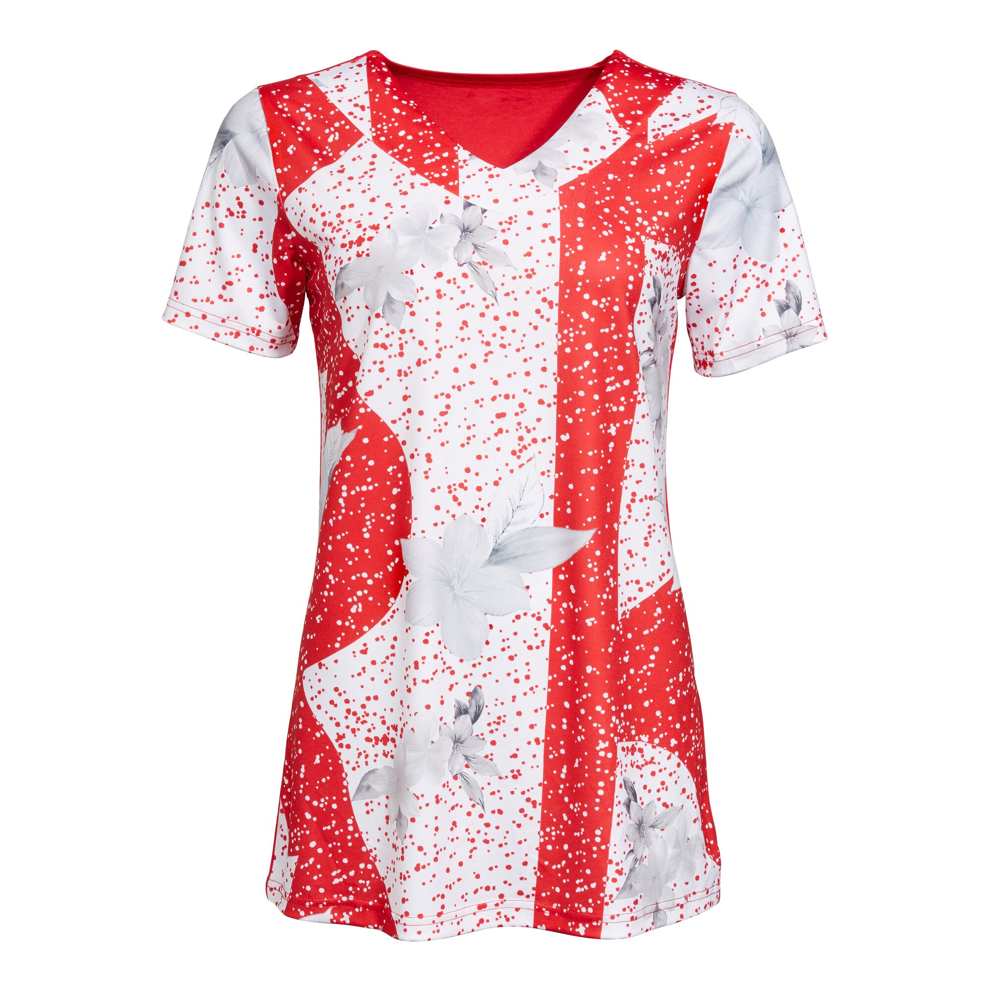 Damenshirt Blume, Größe: XL, rot