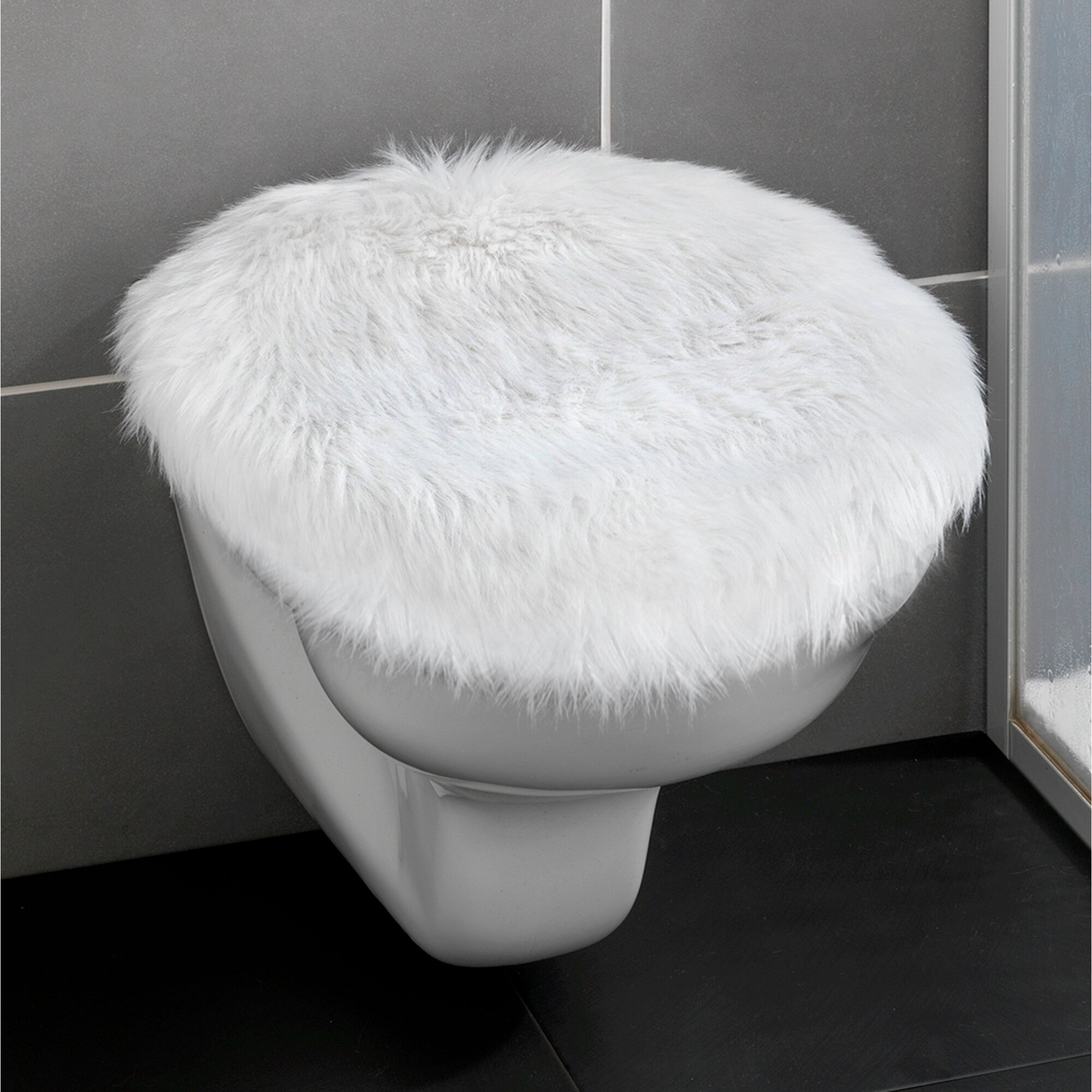 WENKO® WC-Sitzbezug Fell-Optik