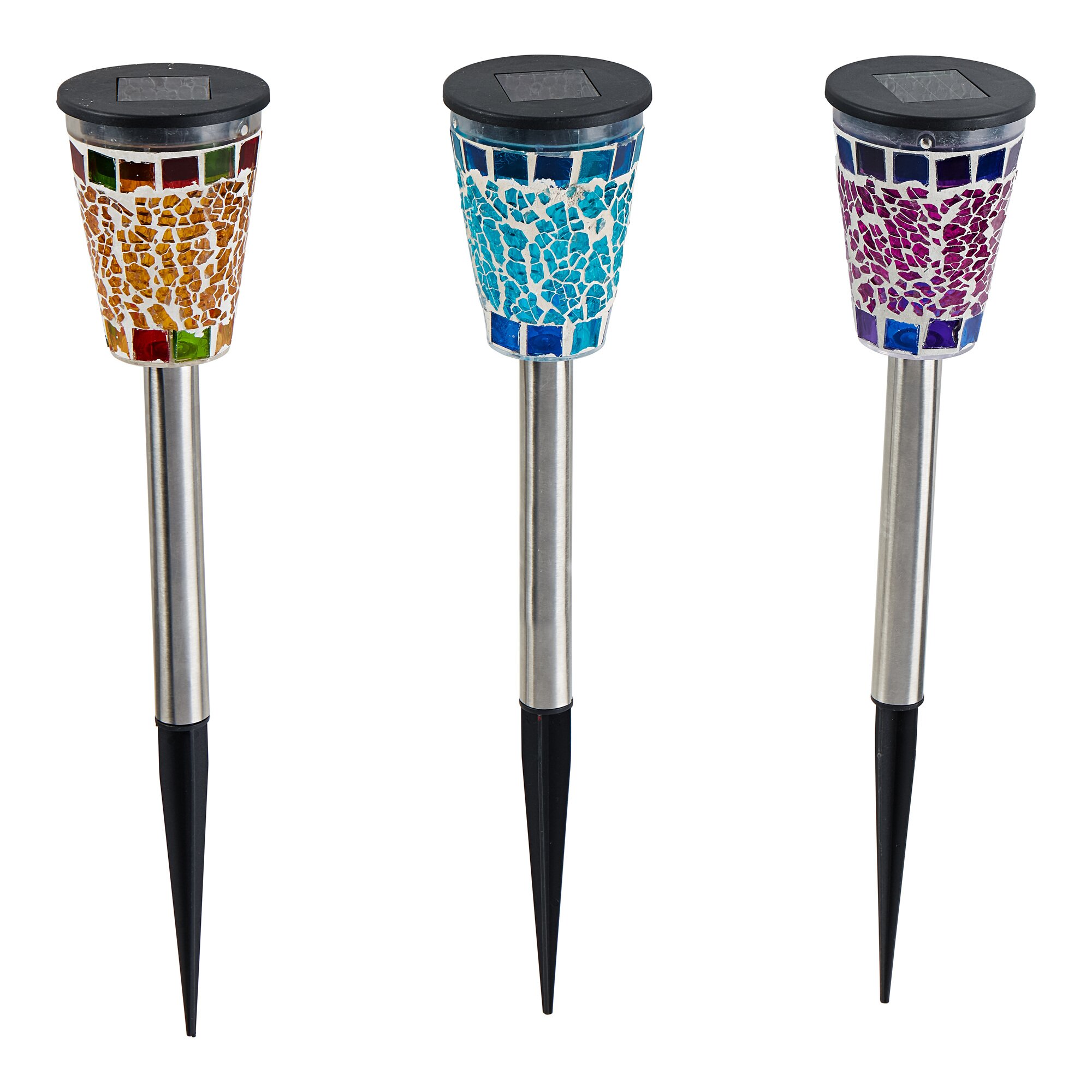 Solar-Mosaik-Lampen, 2 Stück + 1 GRATIS 