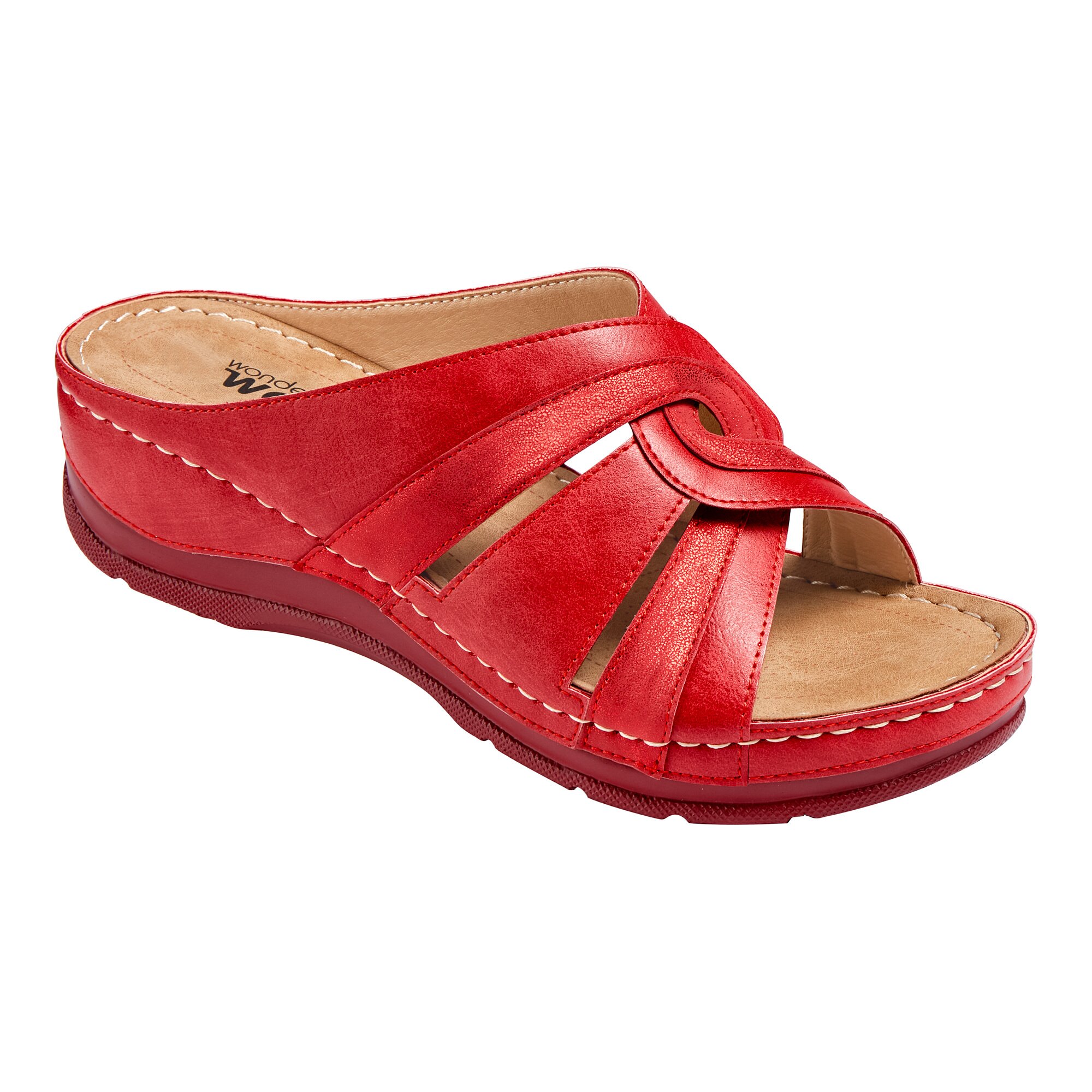 Image of wonderwalk Komfort-Pantolette "Beate", Größe: 36, rot