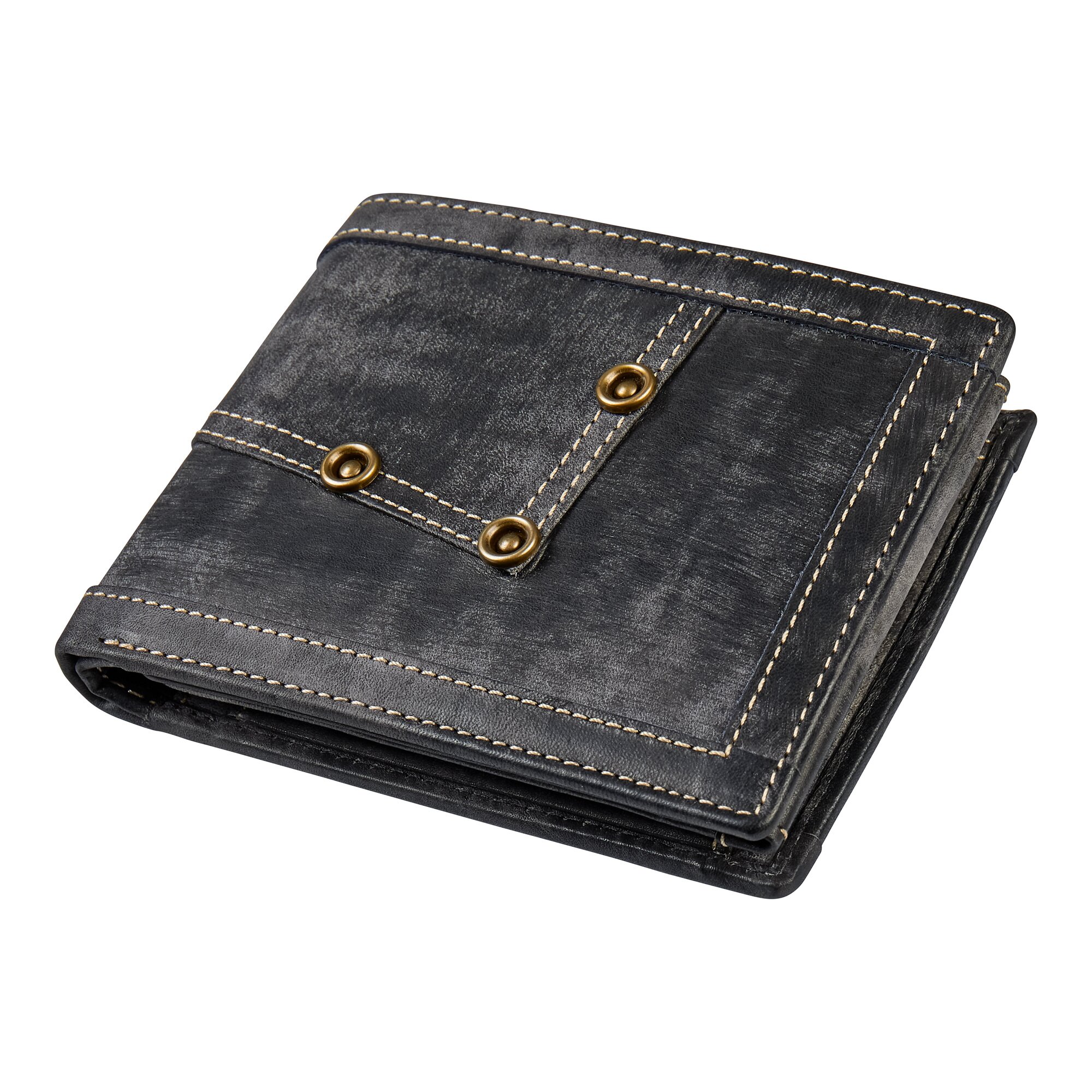 Leder-Geldbörse Jeanslook