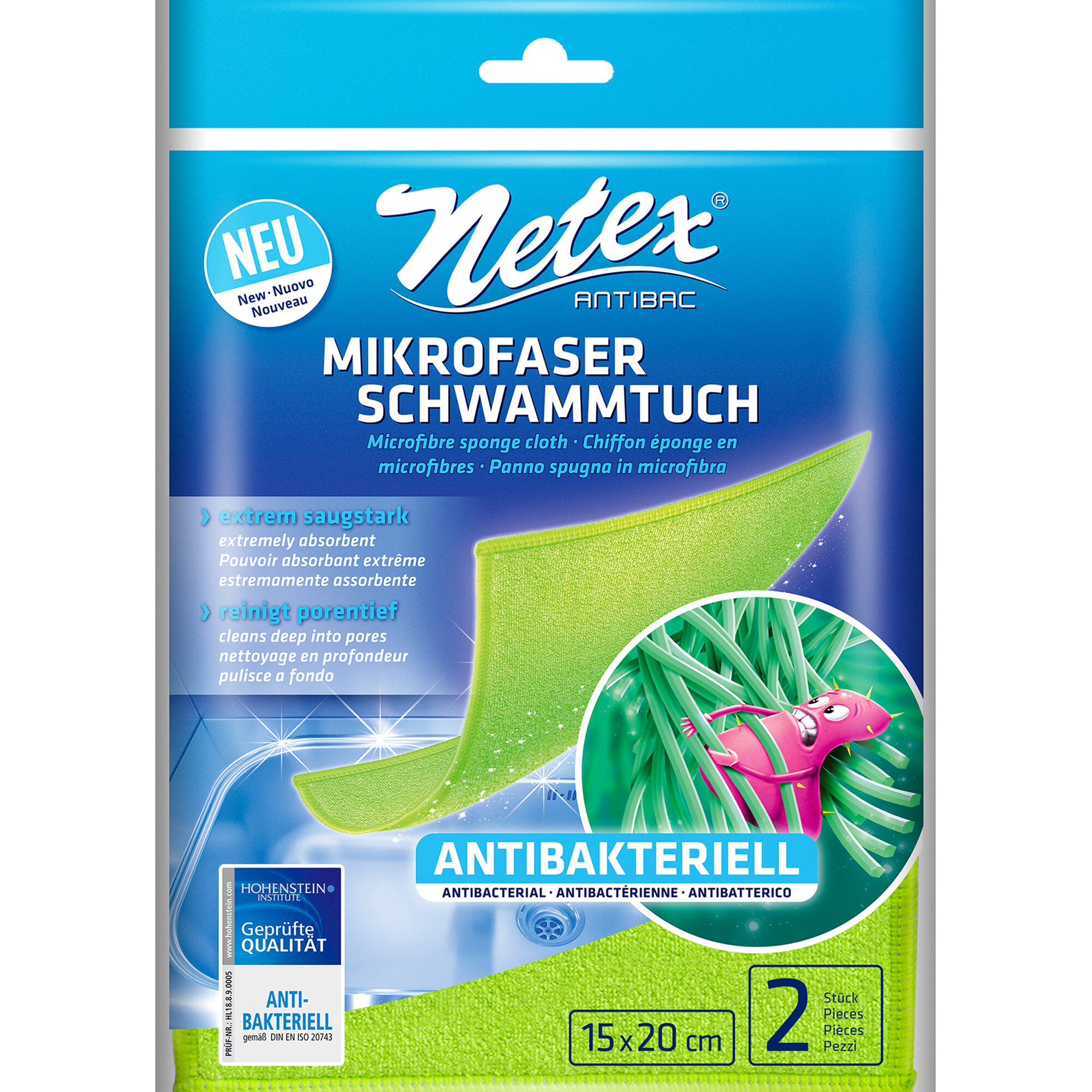 Mikrofaser-Schwammtuch, 2 Stück