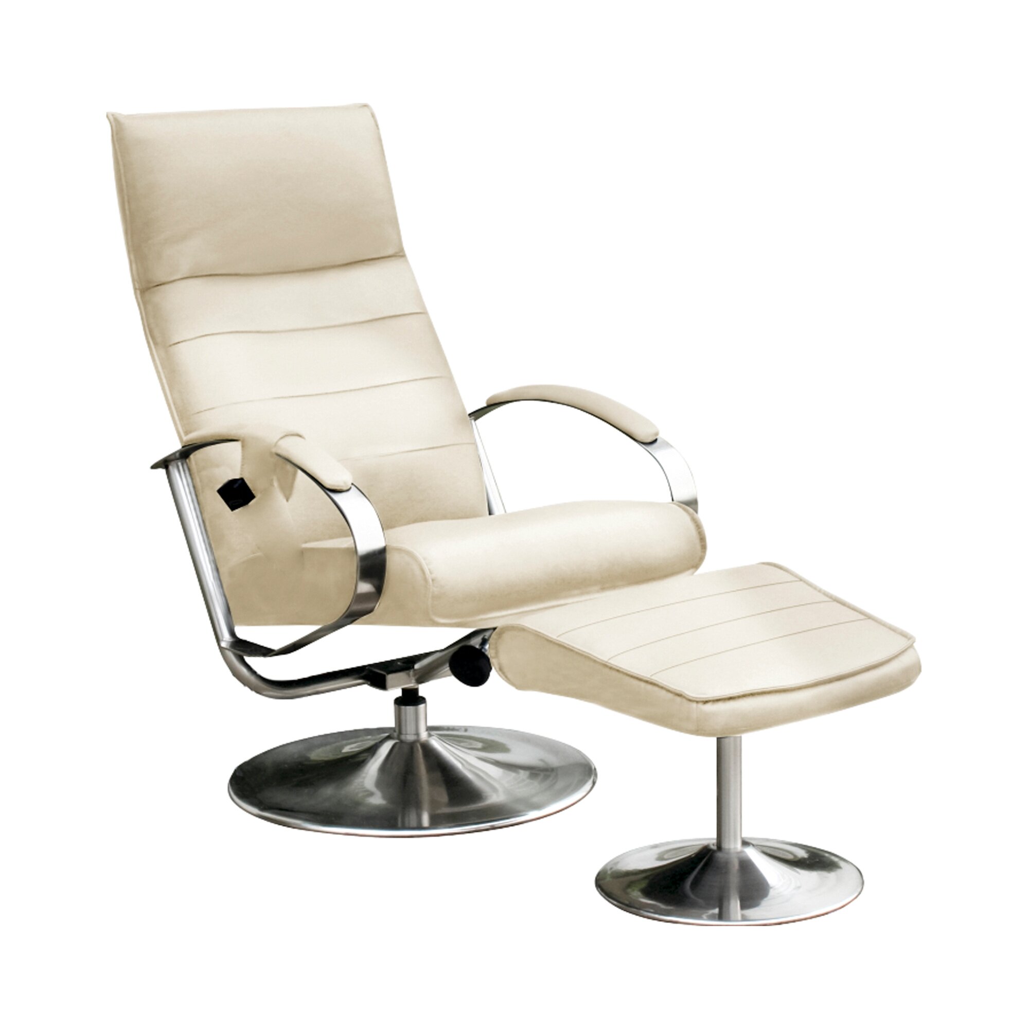 Massagesessel mit Fußhocker, beige