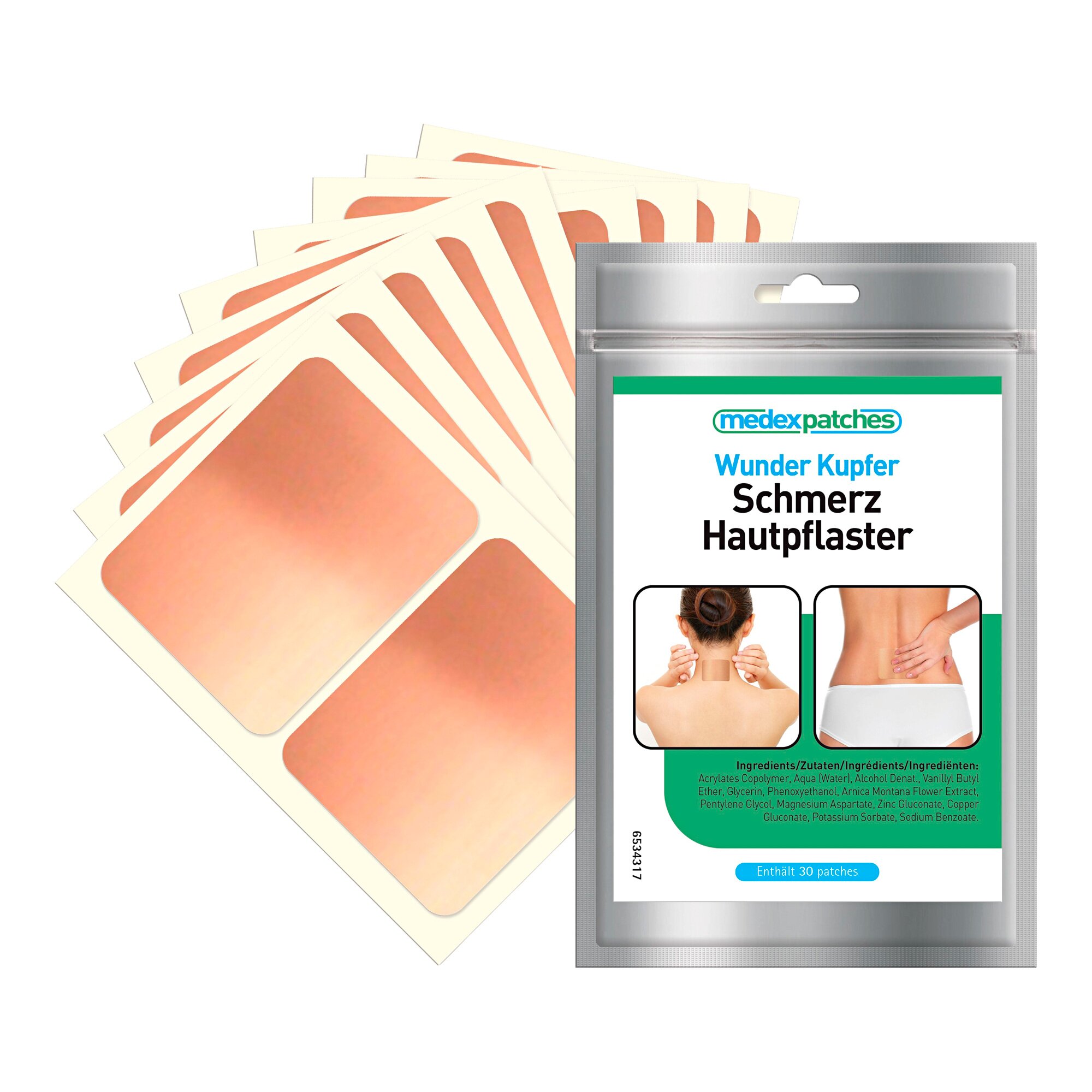 Kupferpflaster, 30 Stück