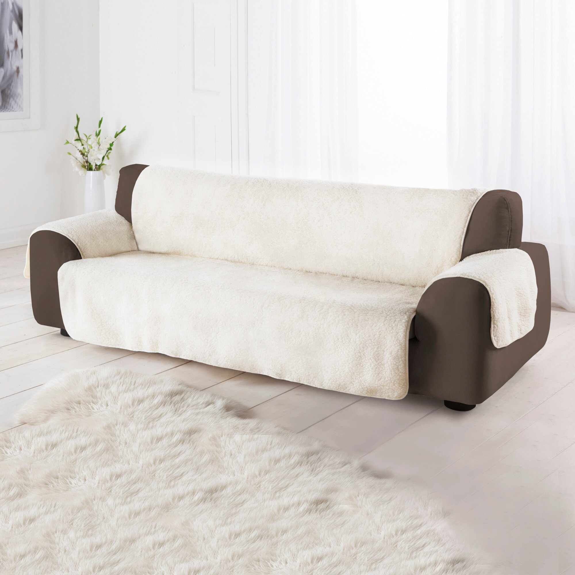 Sofaschoner, Größe: 1, beige