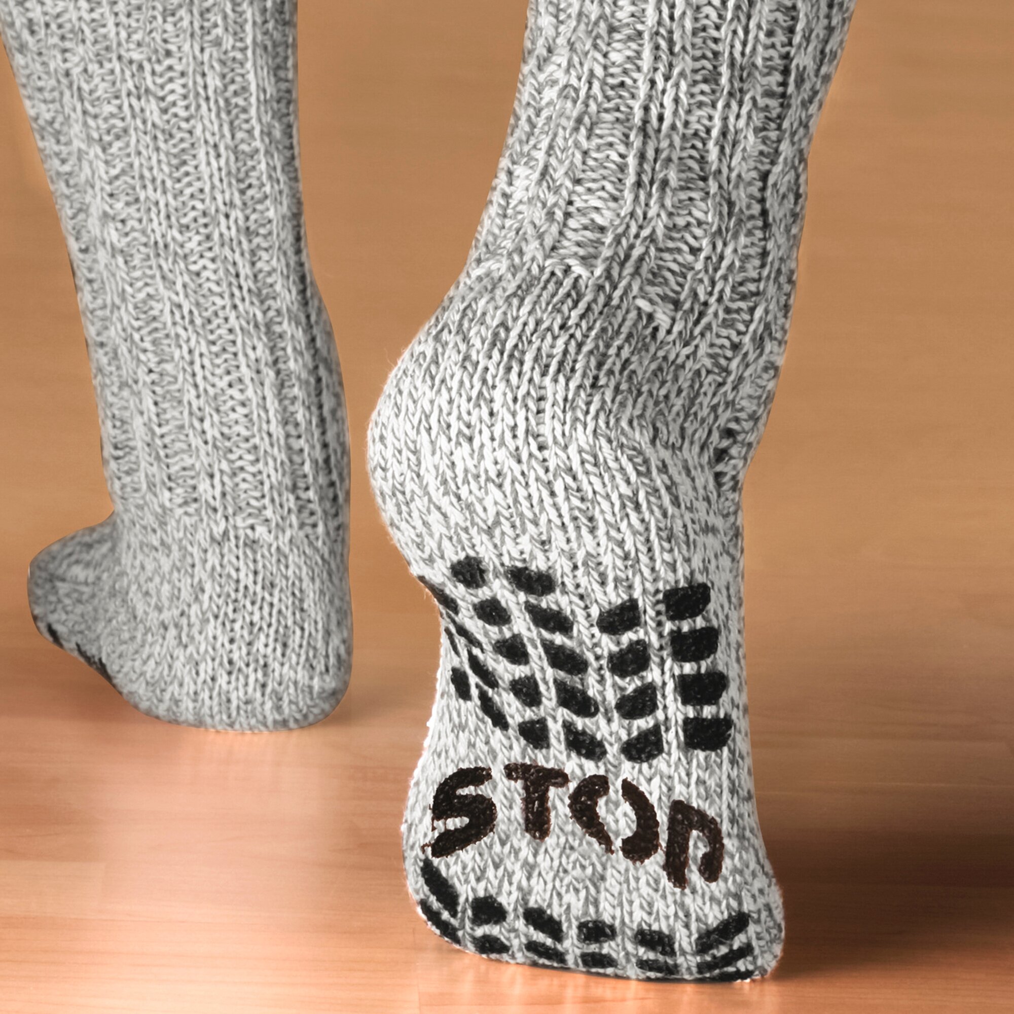 Socken Stopper, 2 Paar, Größe: 39, grau