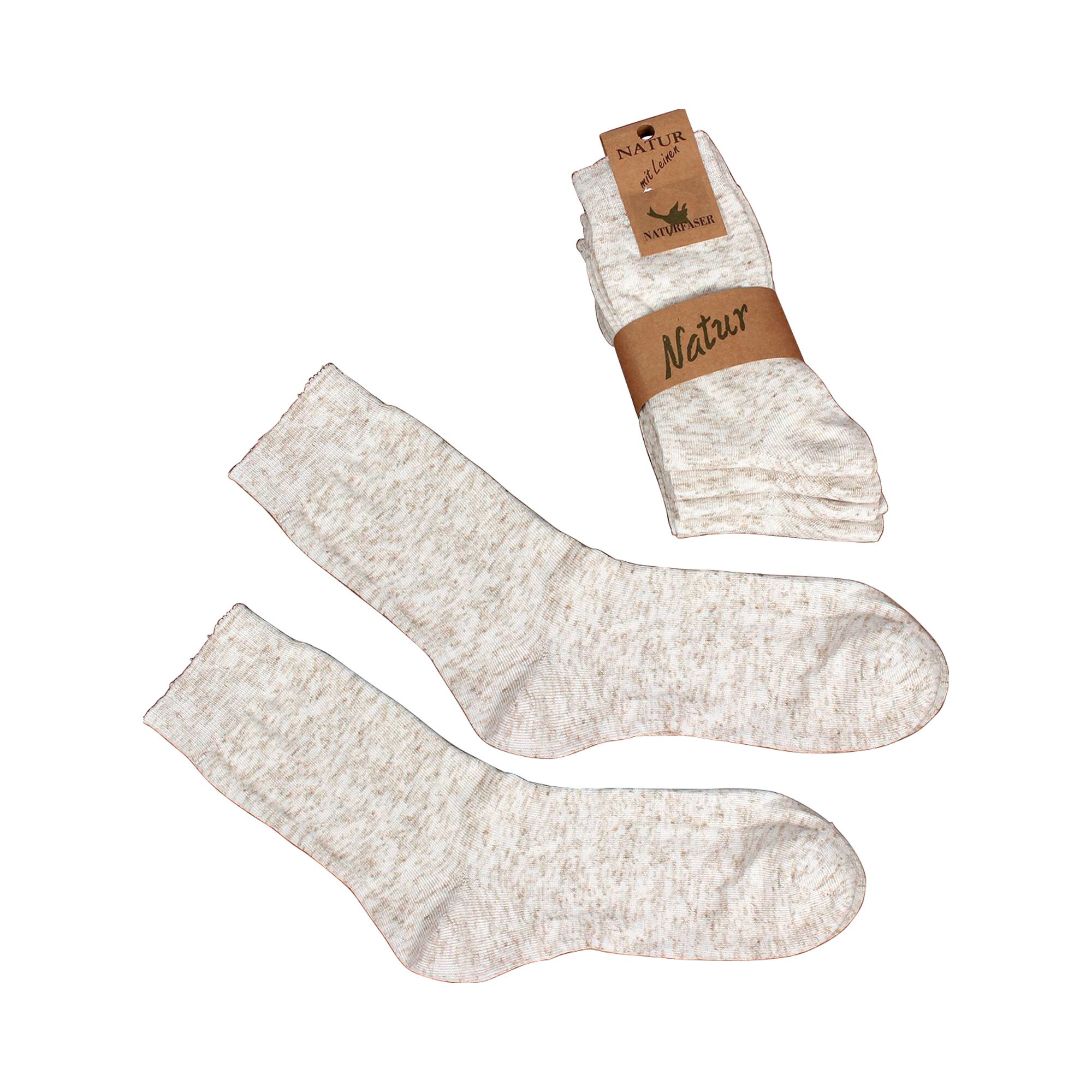 Socken mit Leinen, 5 Paar, Größe: 43
