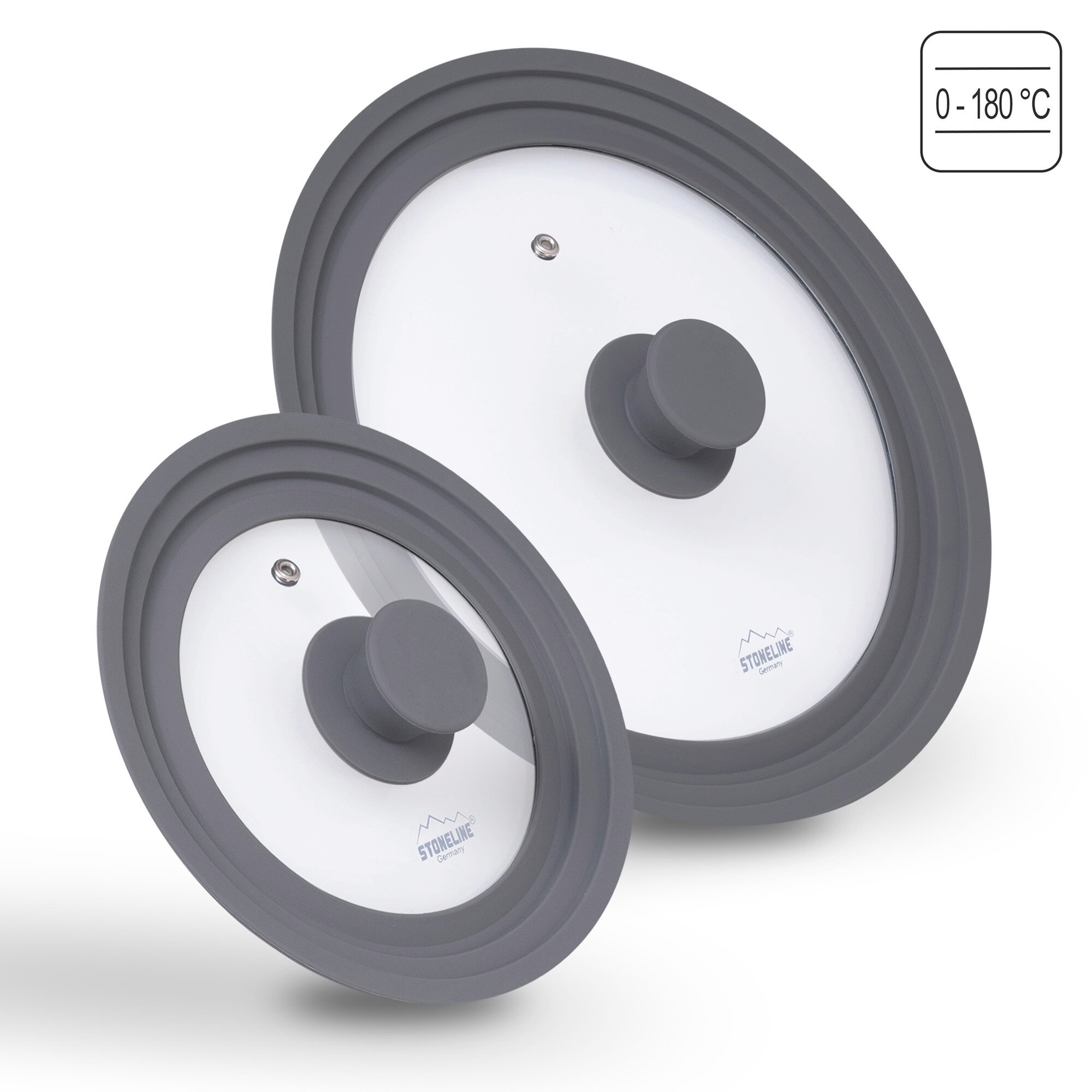 ® Universal Glasdeckel Set 16/18/20 und 24/26/28 Grau