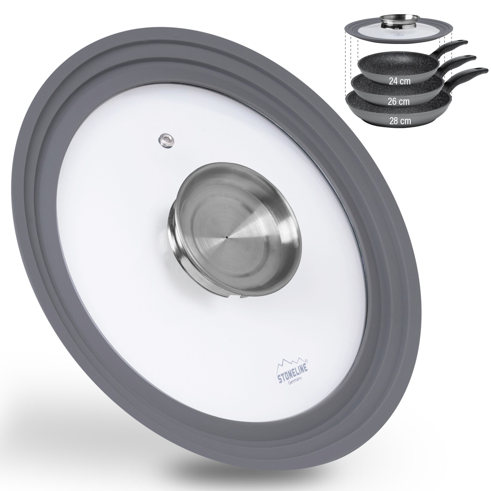® Universal Glasdeckel 24/26/28 mit Aroma-Funktion Grau