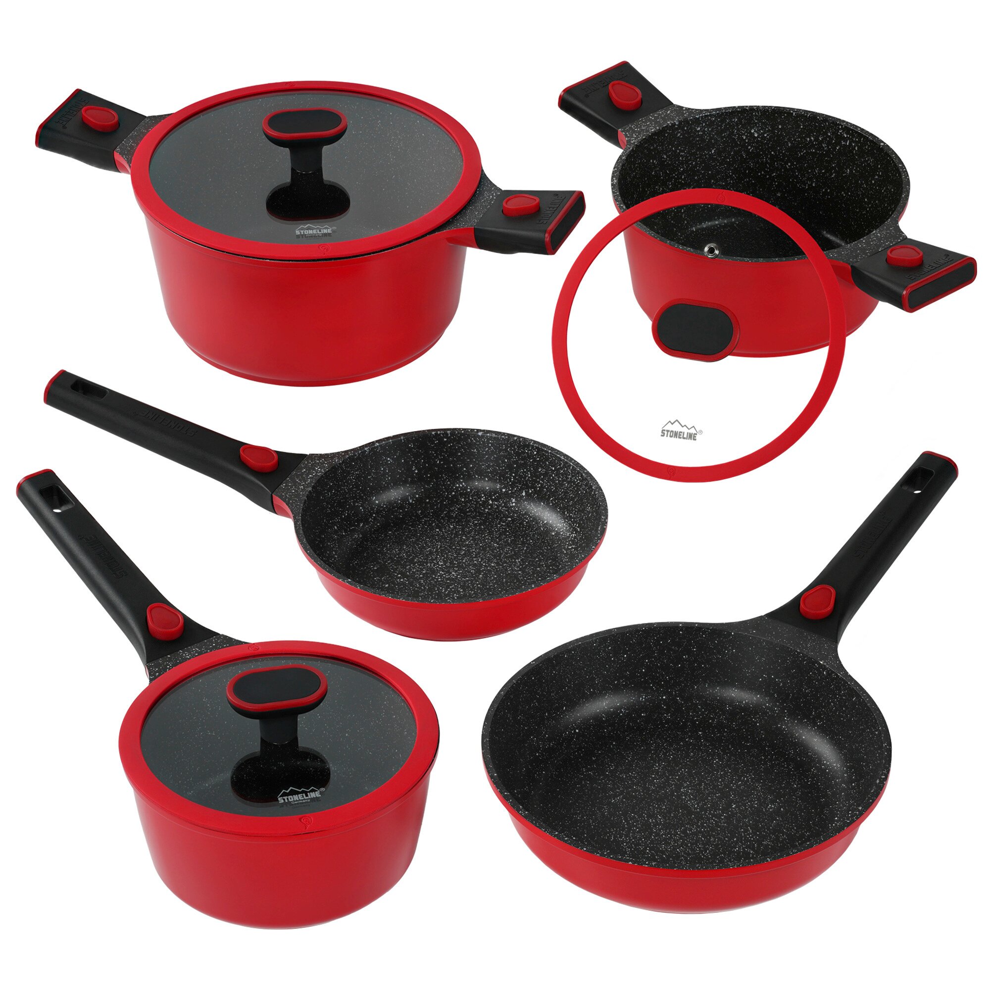 ® SMART Kochgeschirr-Set 8-teilig 18/20/24 mit Deckeln - Rot