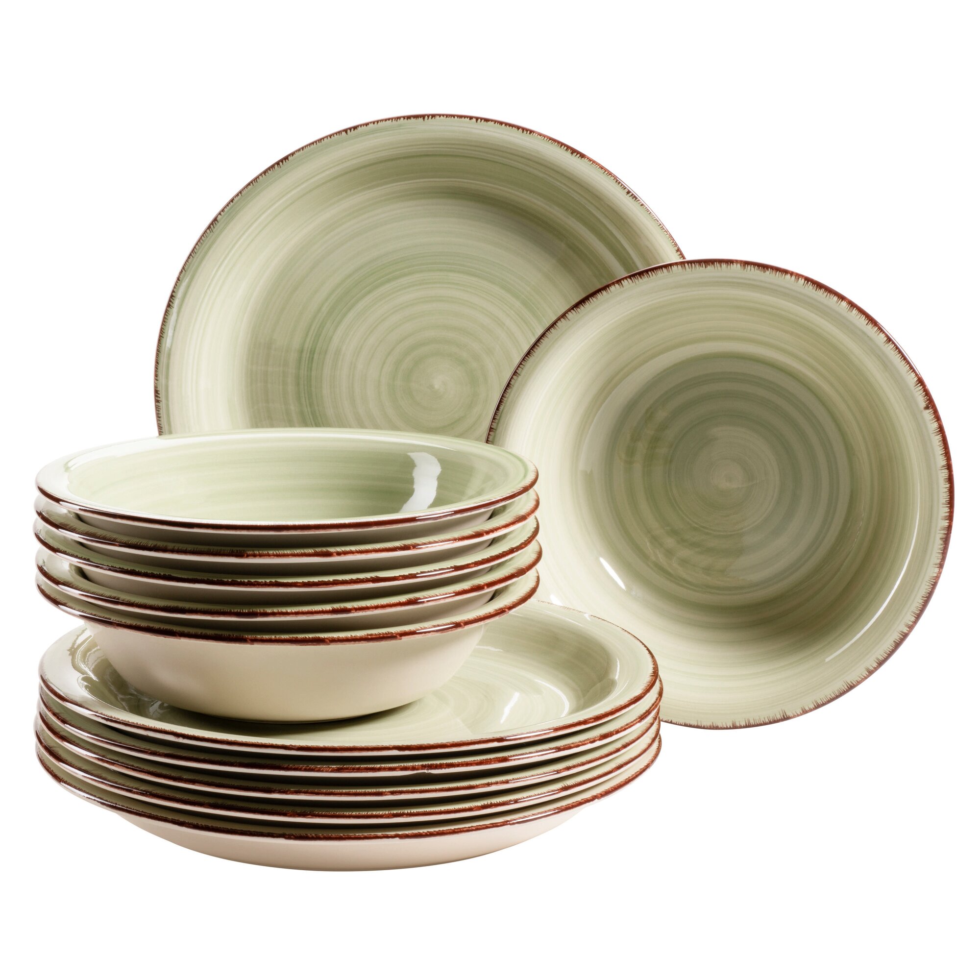 Mäser Teller-Set, Steingut Lumaca gruen