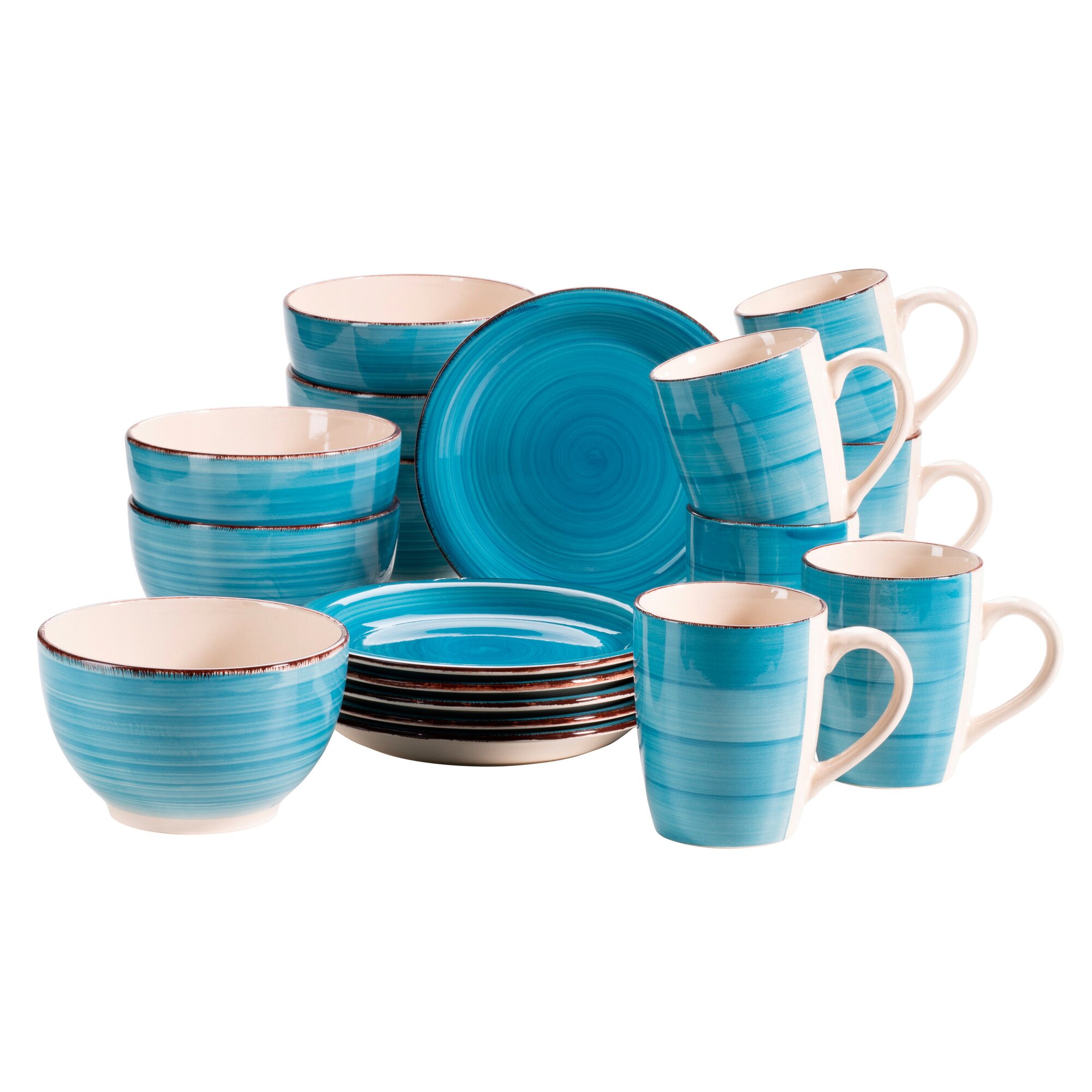 Mäser Frühstücksgeschirr, Steingut Lumaca blau