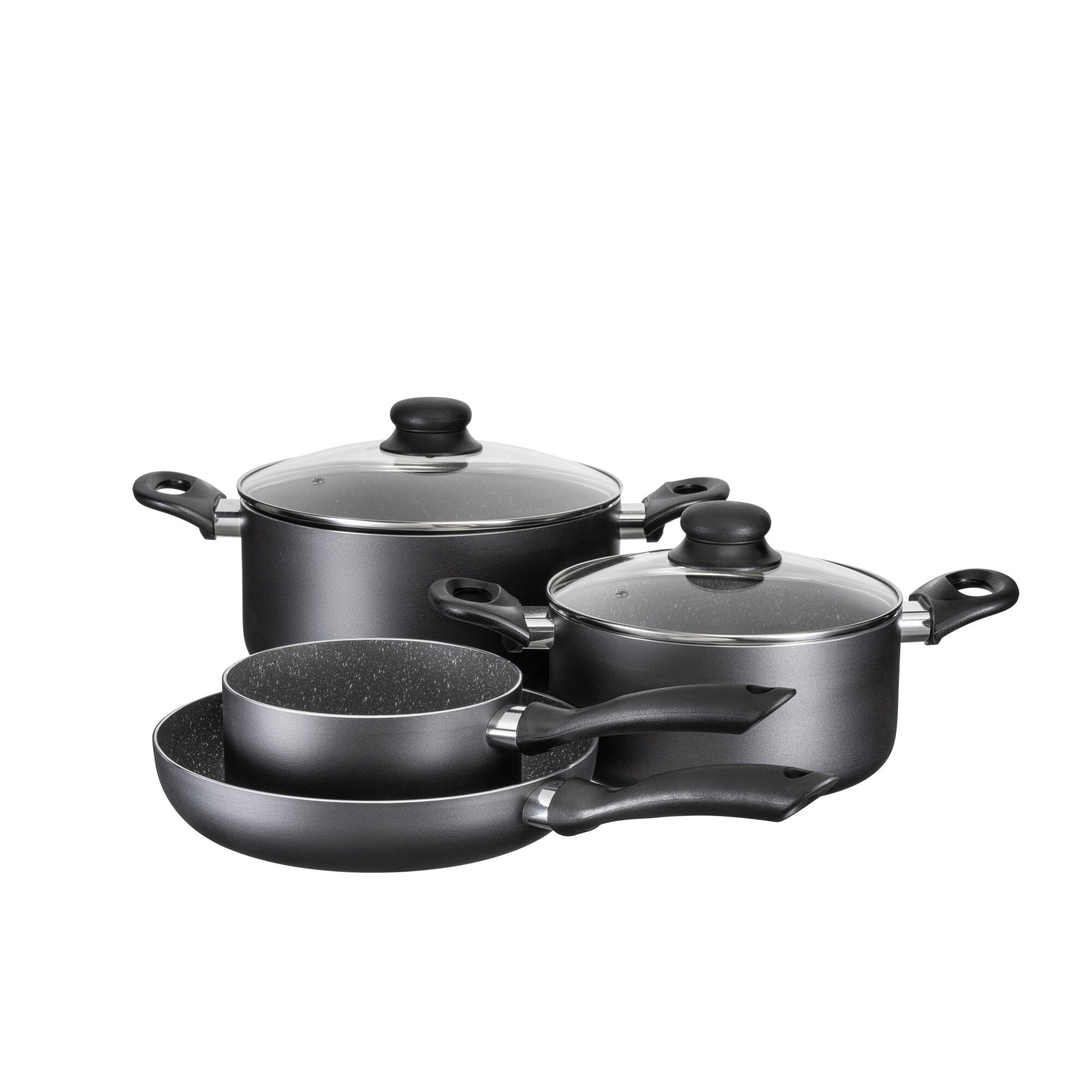 Mäser Kochtopf-Set, Aluminium Izar schwarz