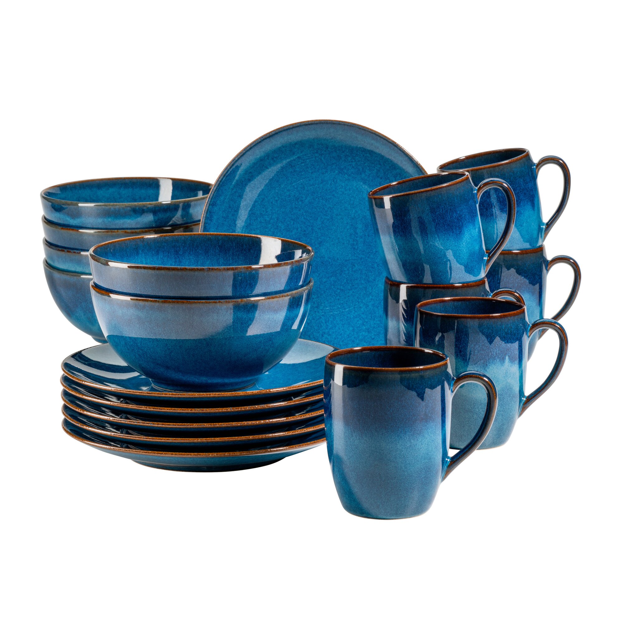 Mäser Frühstücksset, Keramik OSSIA blau