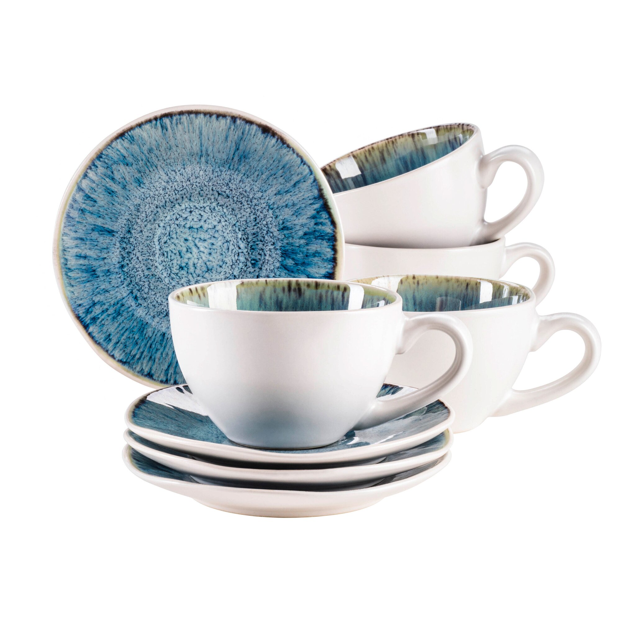 Mäser Tassen-Set, Steinzeug Frozen blau