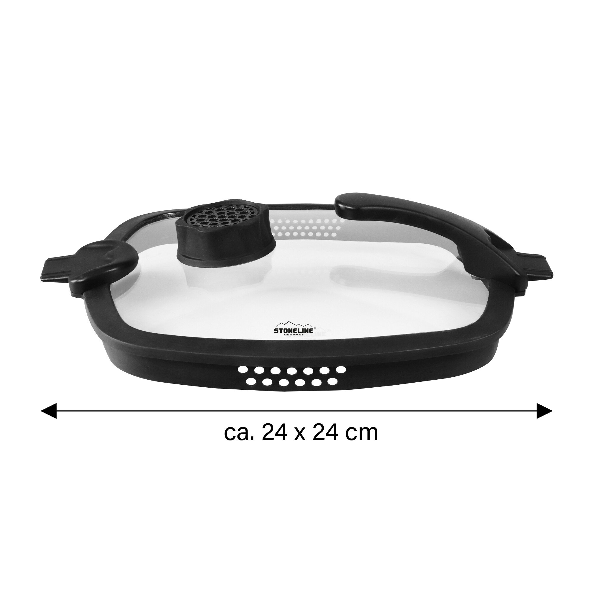 ® SMELL WELL FUTURE Glasdeckel Eckig 24 cm mit Funktion Schwarz
