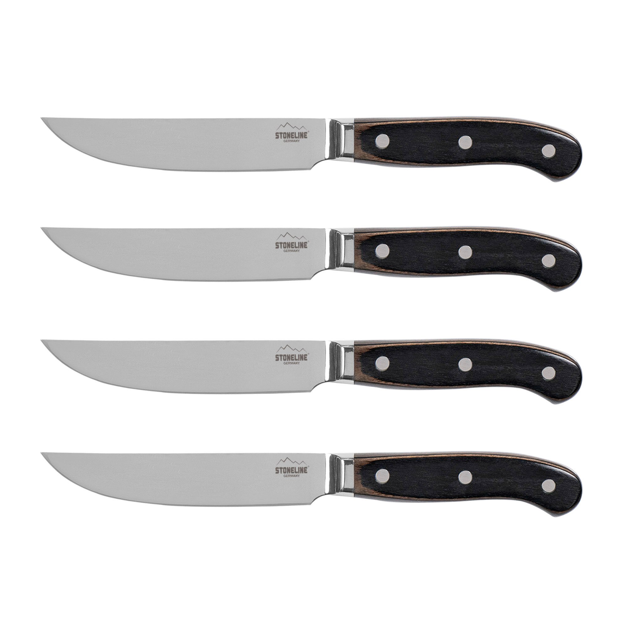 ® Edelstahl Steakmesser Set 4-teilig Holzgriff