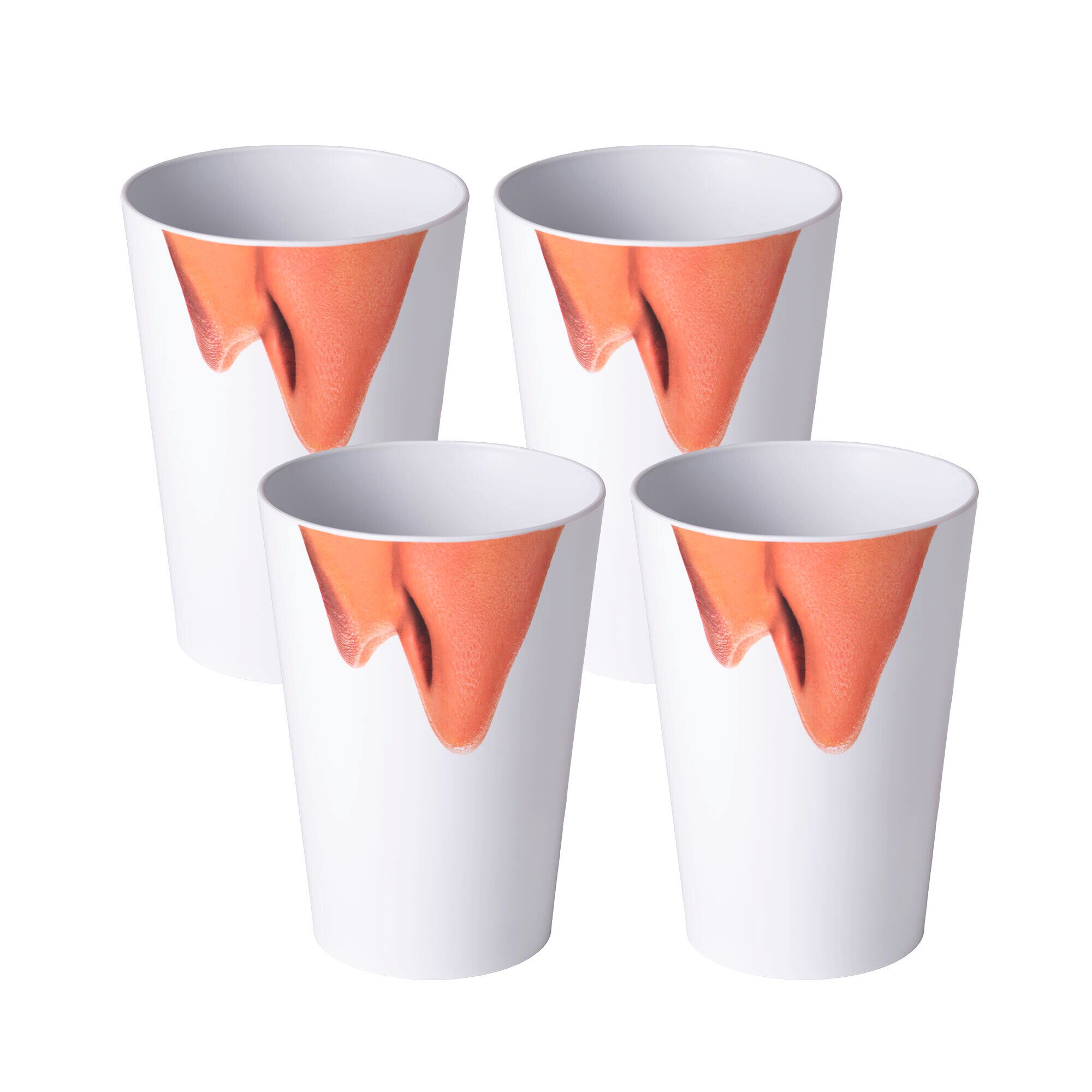 AWAVE Trinkbecher 400 ml rPET Set 4-teilig, mit Eichstrich