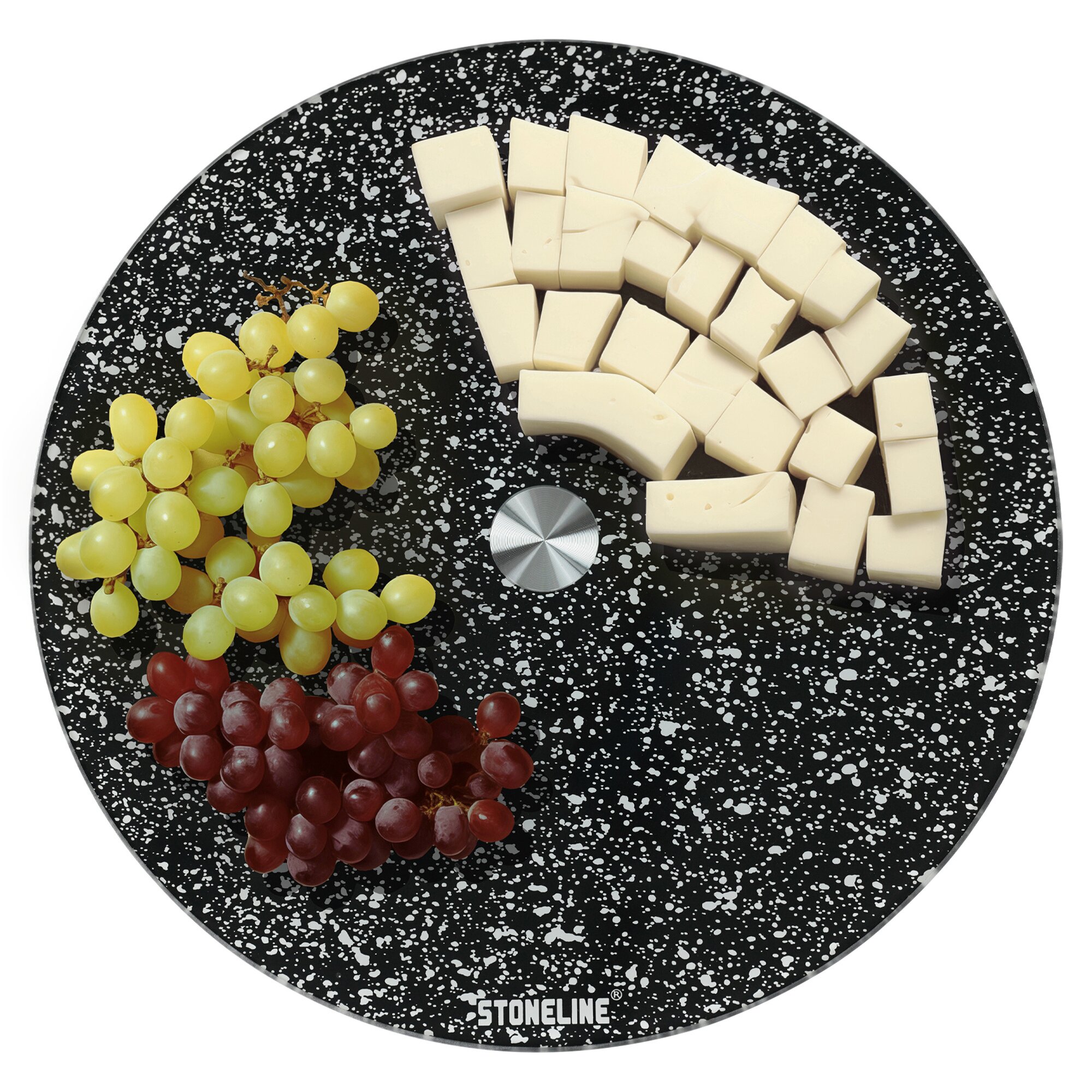 ® Drehbare Glas Servierplatte Tortenplatte 32 cm Schwarz