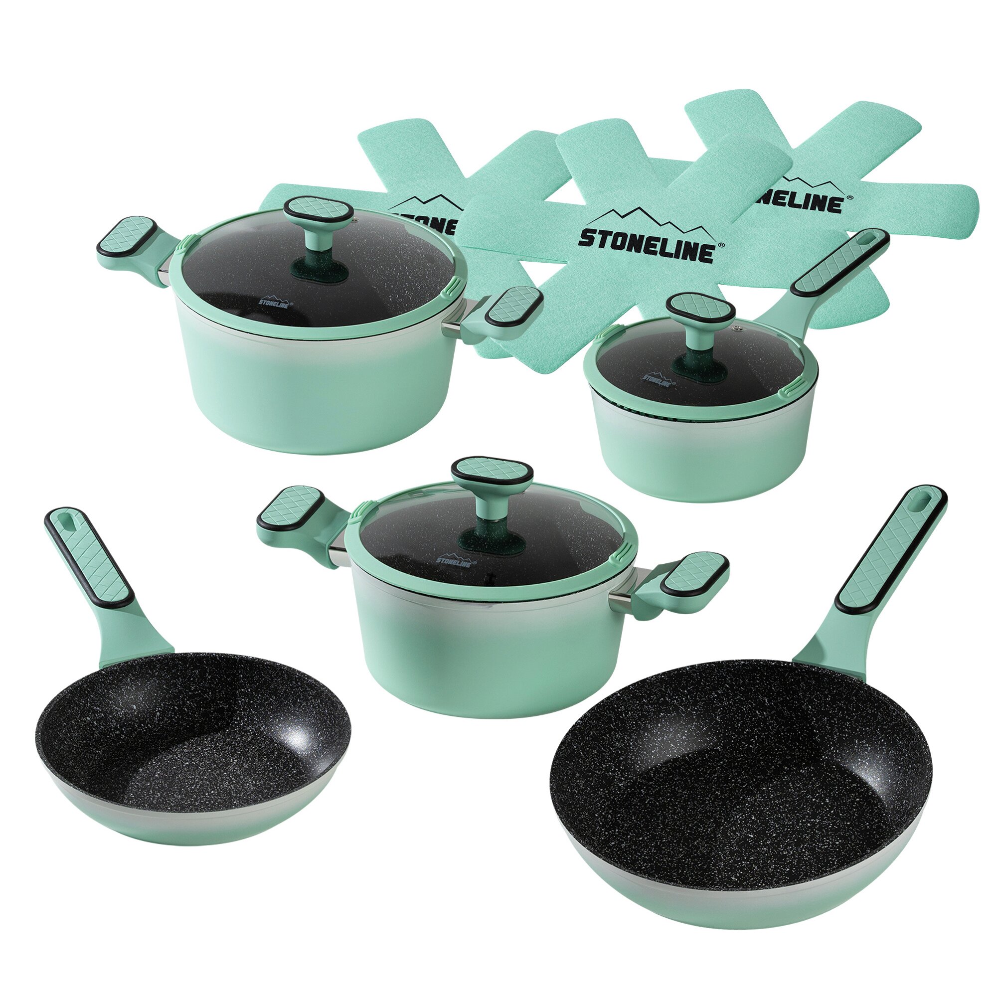 ® Kochgeschirr-Set 11-teilig 18/20/24 Mint mit Deckeln