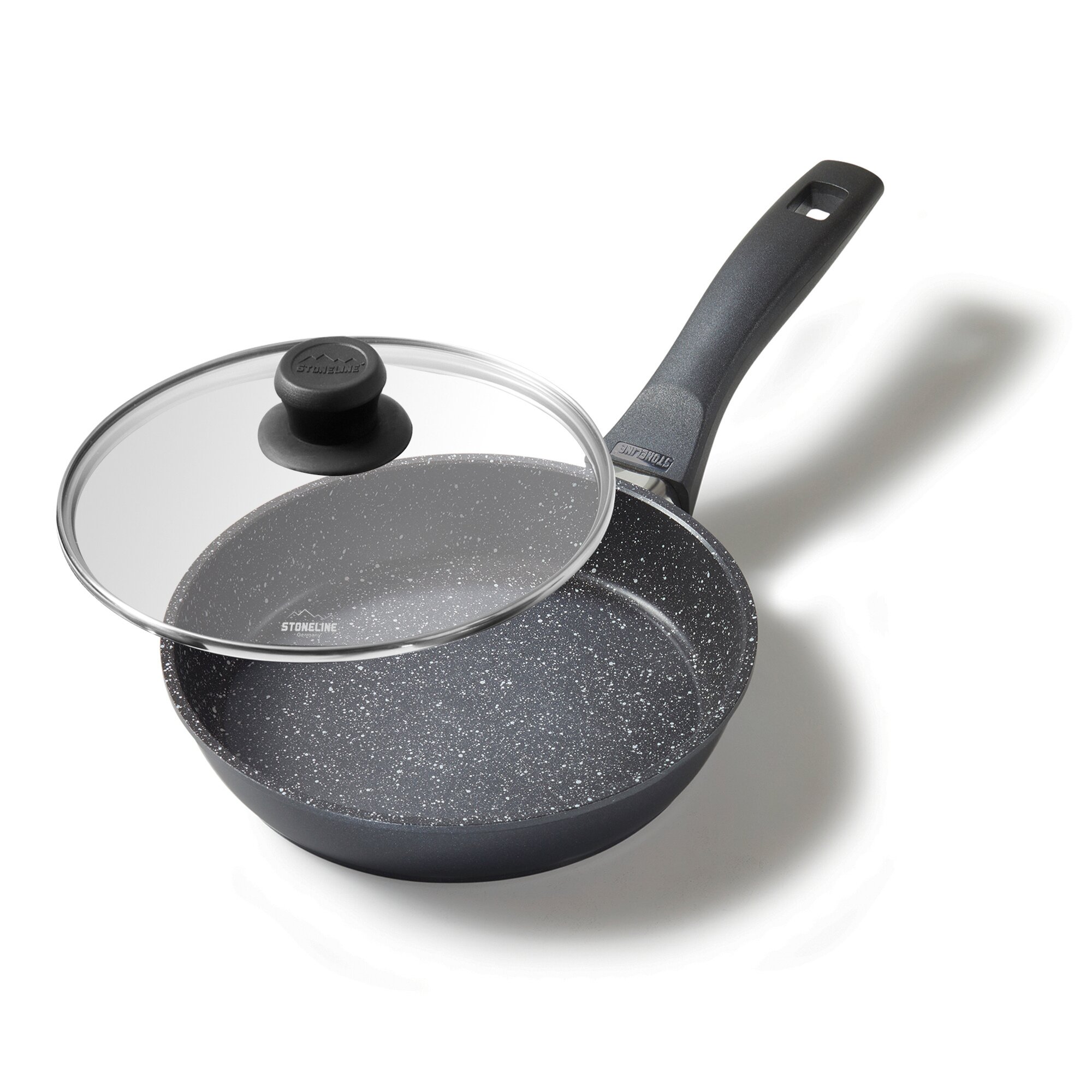 STONELINE STONELINE® Bratpfanne 18 cm, mit Glasdeckel, Induktion, antihaftbeschichtete Pfanne