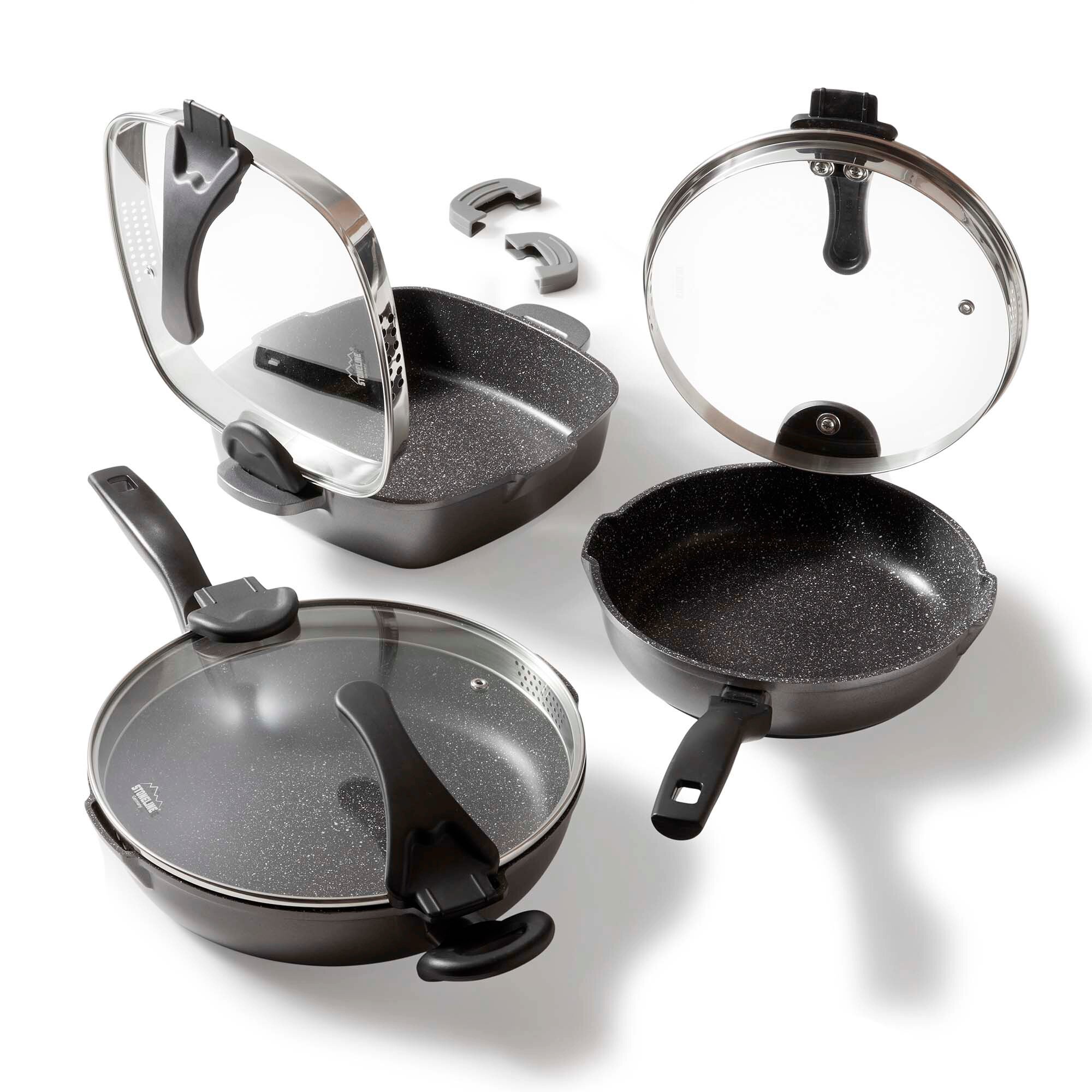 ® FUTURE Kochgeschirr-Set 6-teilig mit Deckeln - Schwarz