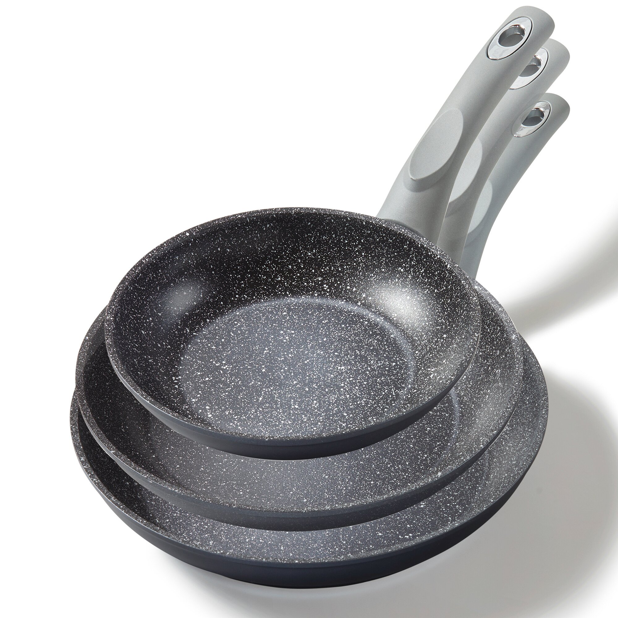 ® Gourmundo Pfannen-Set 3-teilig ohne Deckel - Grau