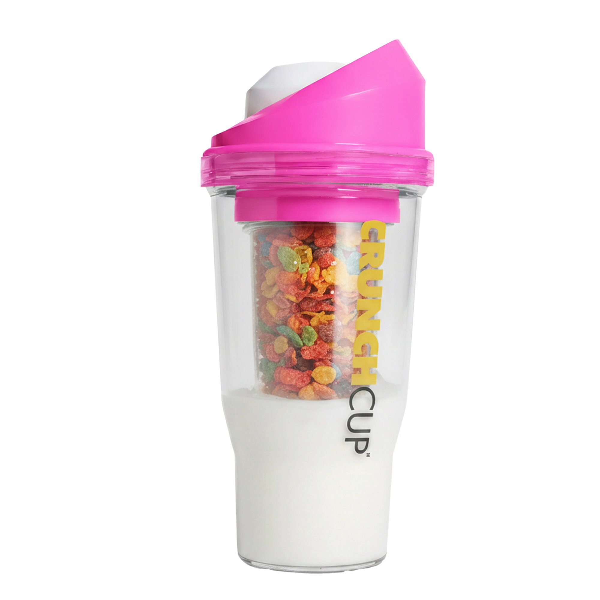 CrunchCup Original Tragbarer Müslibecher To Go 260 + 250 ml Pink