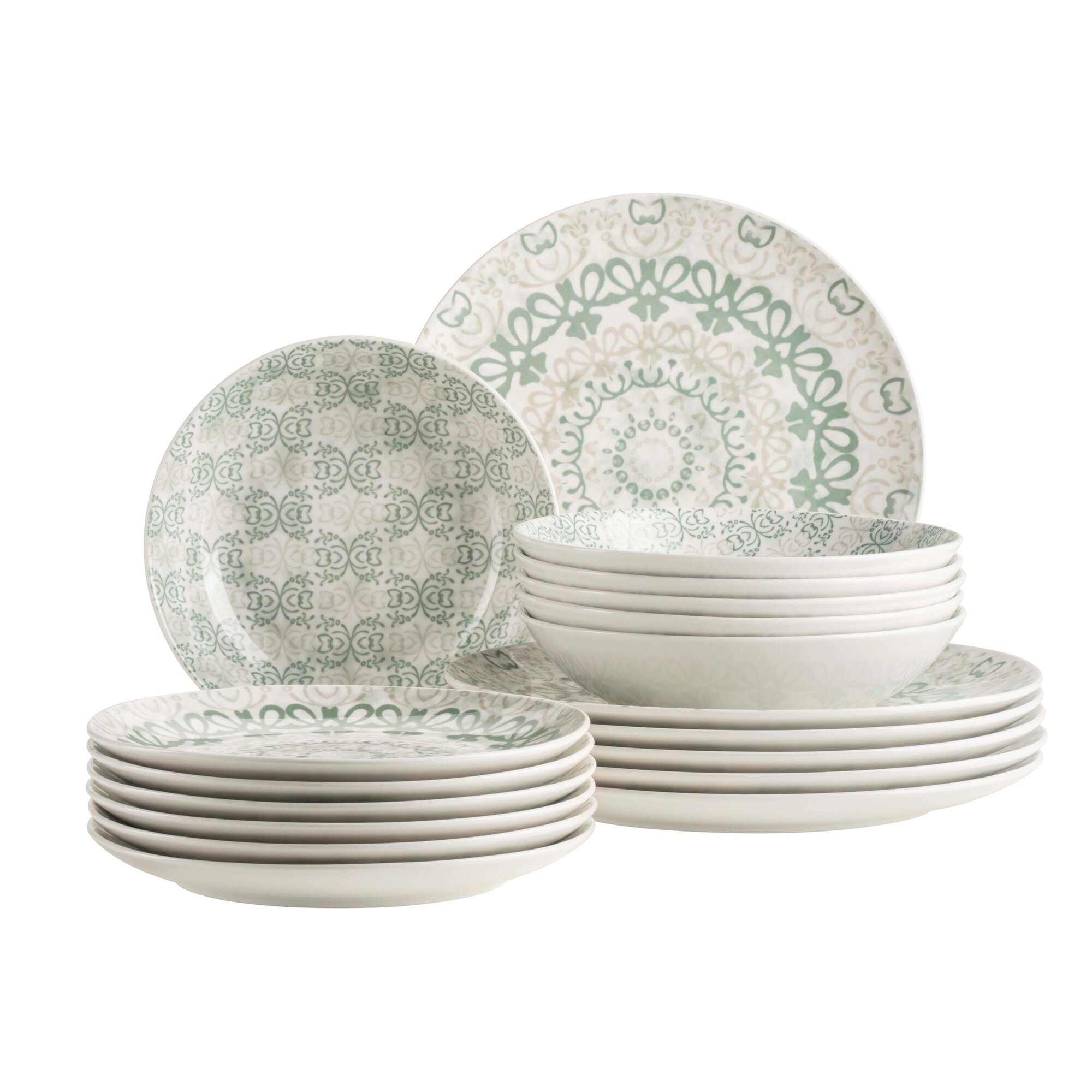 Mäser Teller Set, Porzellan Ornea