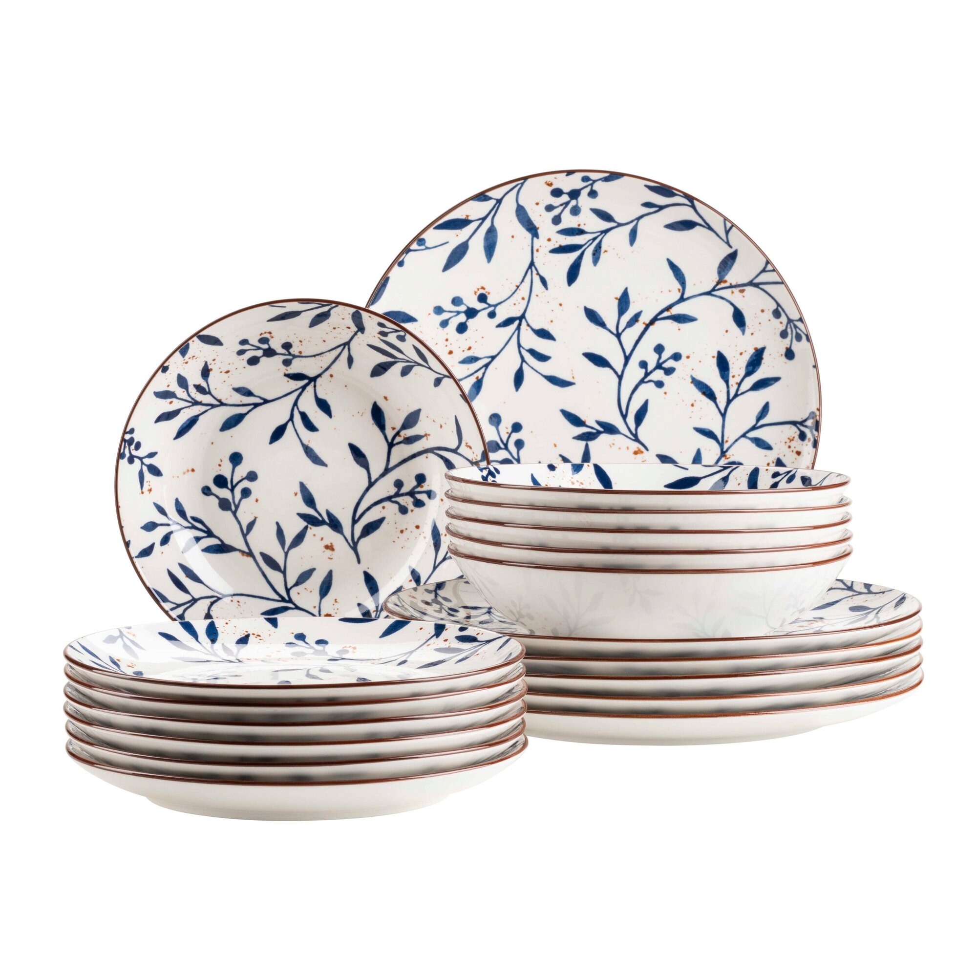 Mäser Teller Set, Porzellan Olive