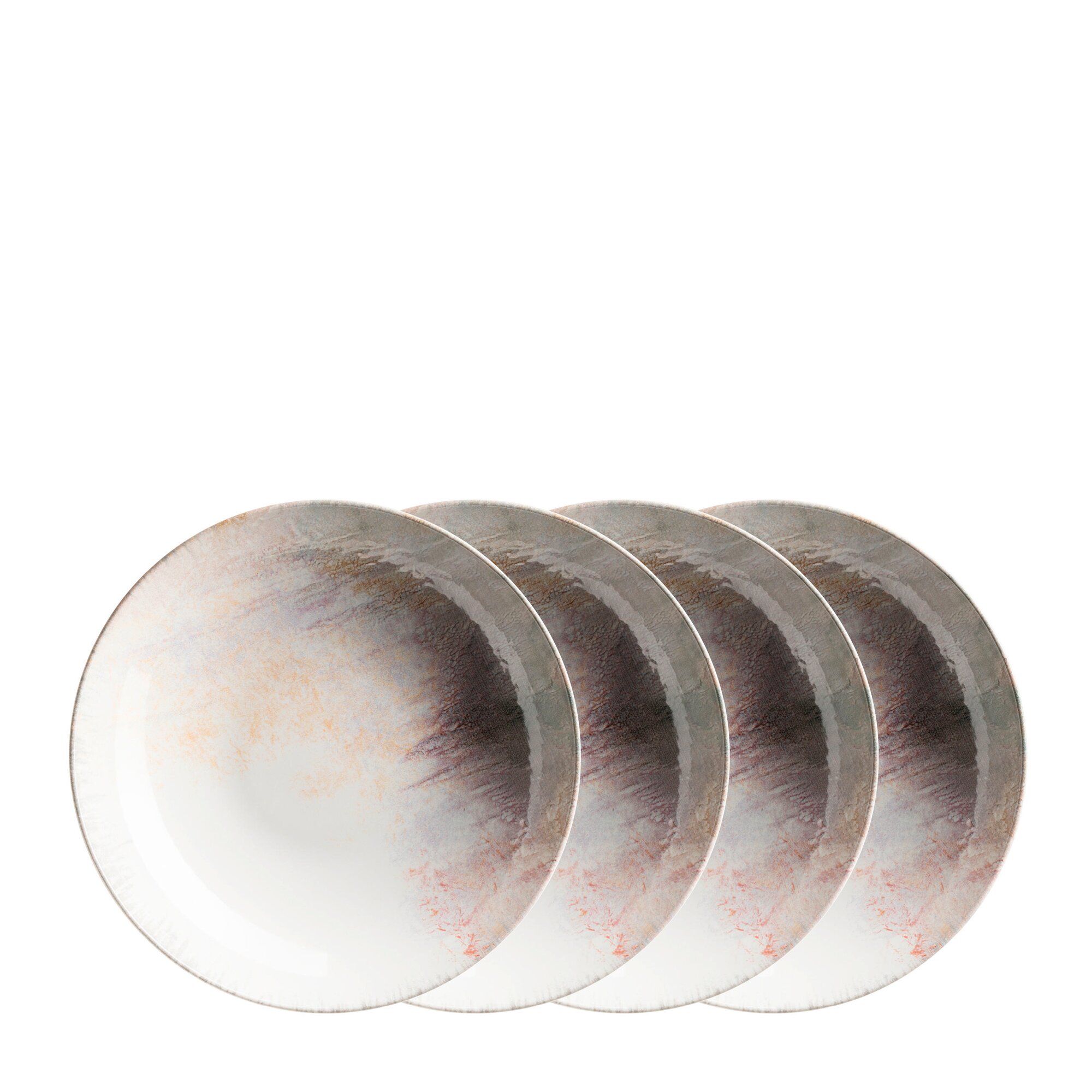 Mäser Suppenteller-Set, Steinzeug Aquarellia