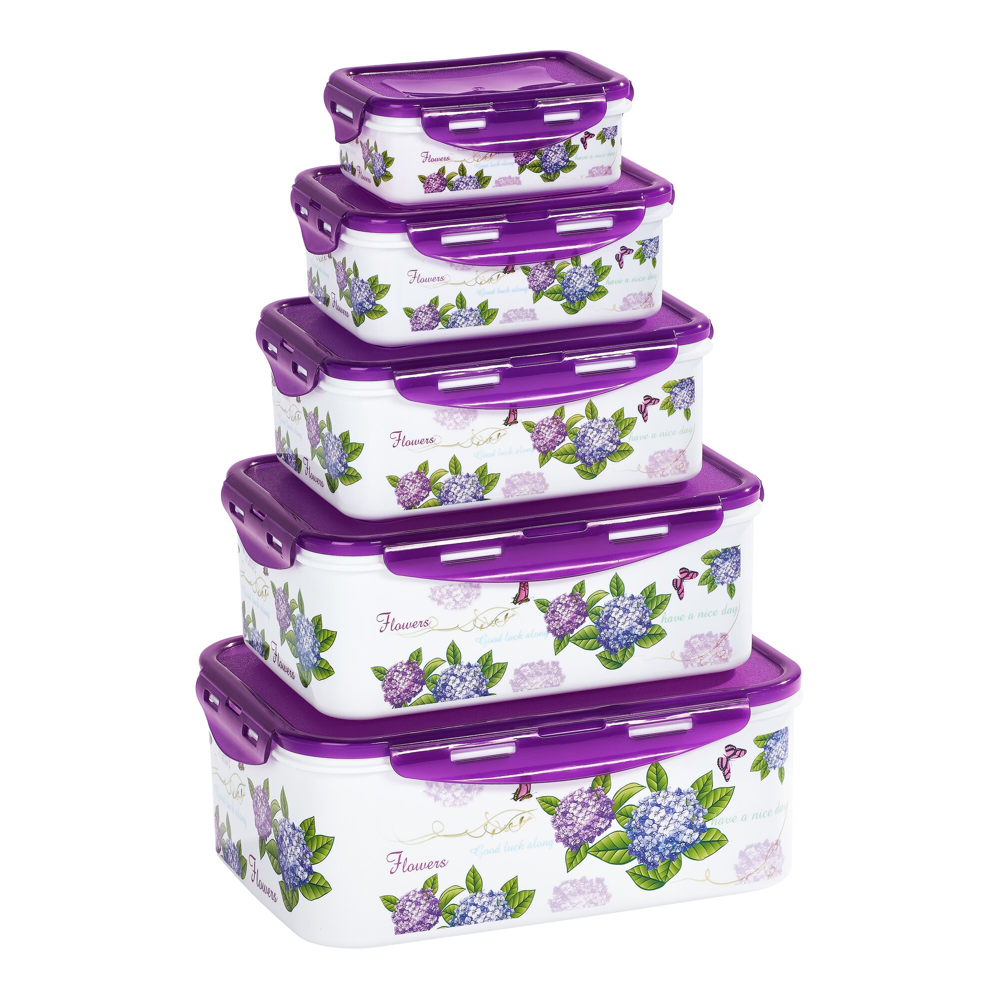 Dosen-Set Hortensie, 5 Stück, lila