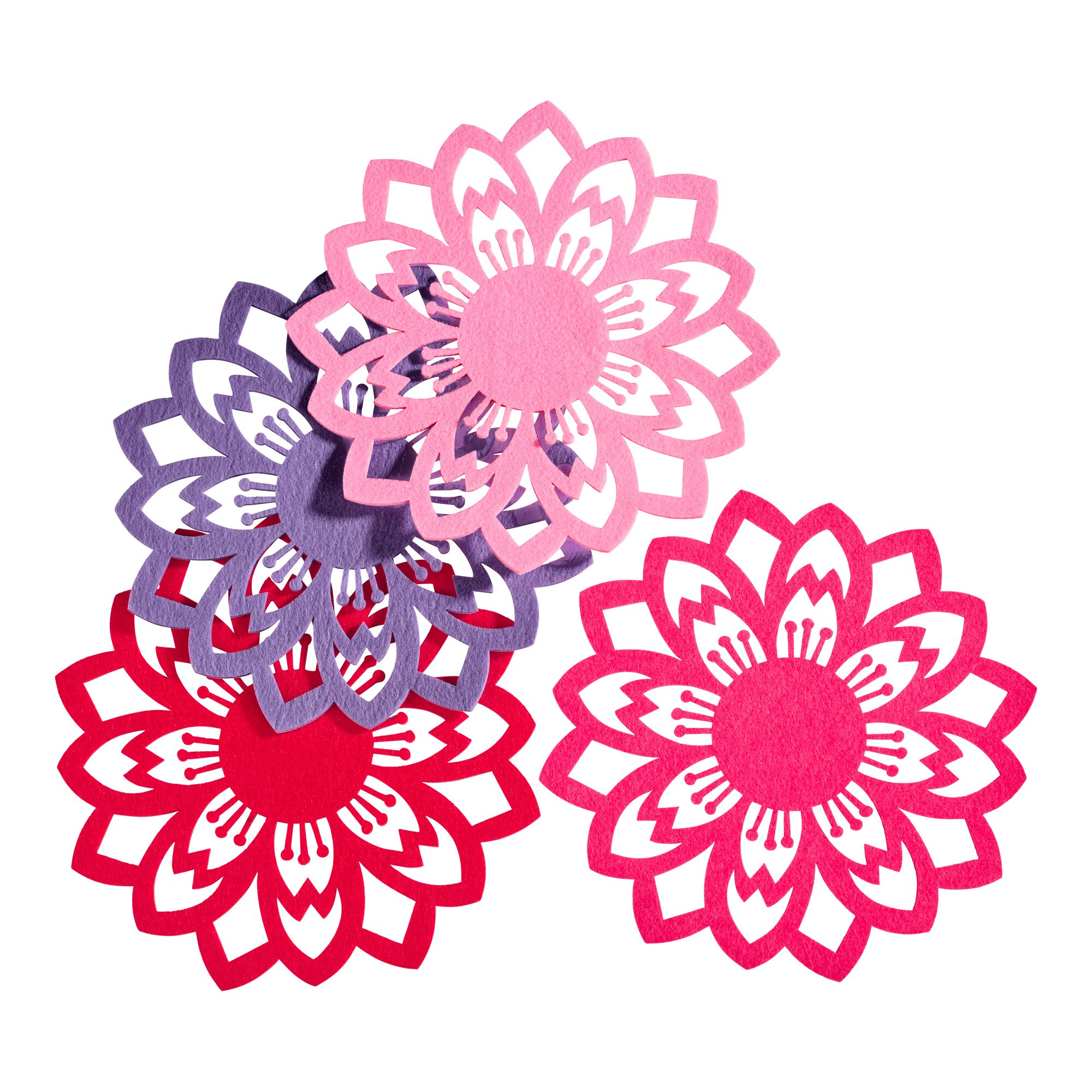 Filzblüten Untersetzer Fleur, 4 Stück
