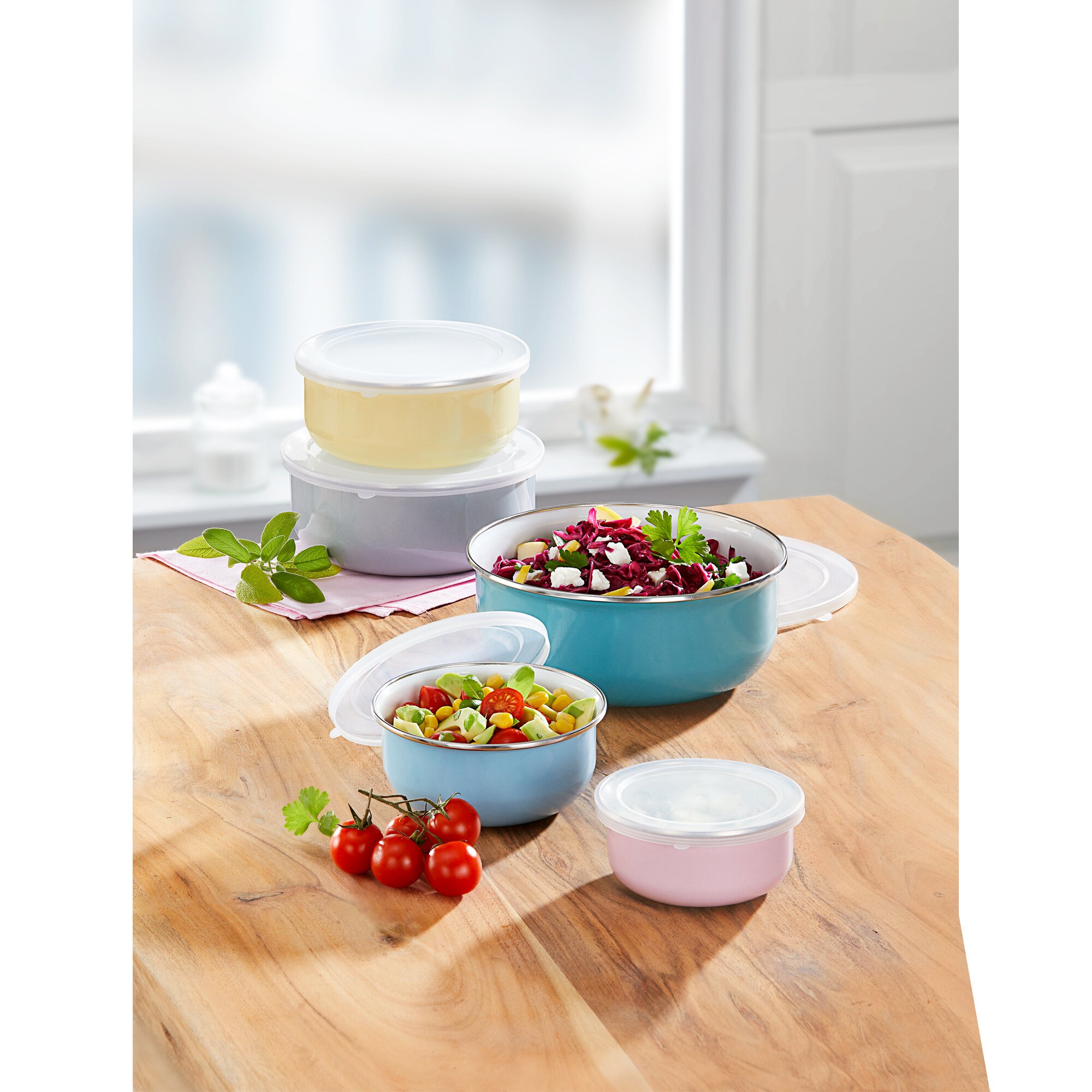 Emaille-Dosen-Set Trend, 8 Teile + 1 Dose Gratis