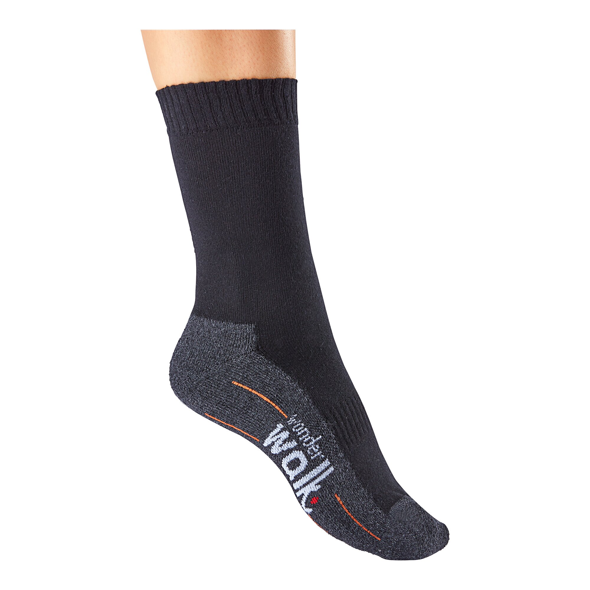 wonderWALK Aktiv-Wandersocken hoch, 2 Paar, Größe: 39, schwarz