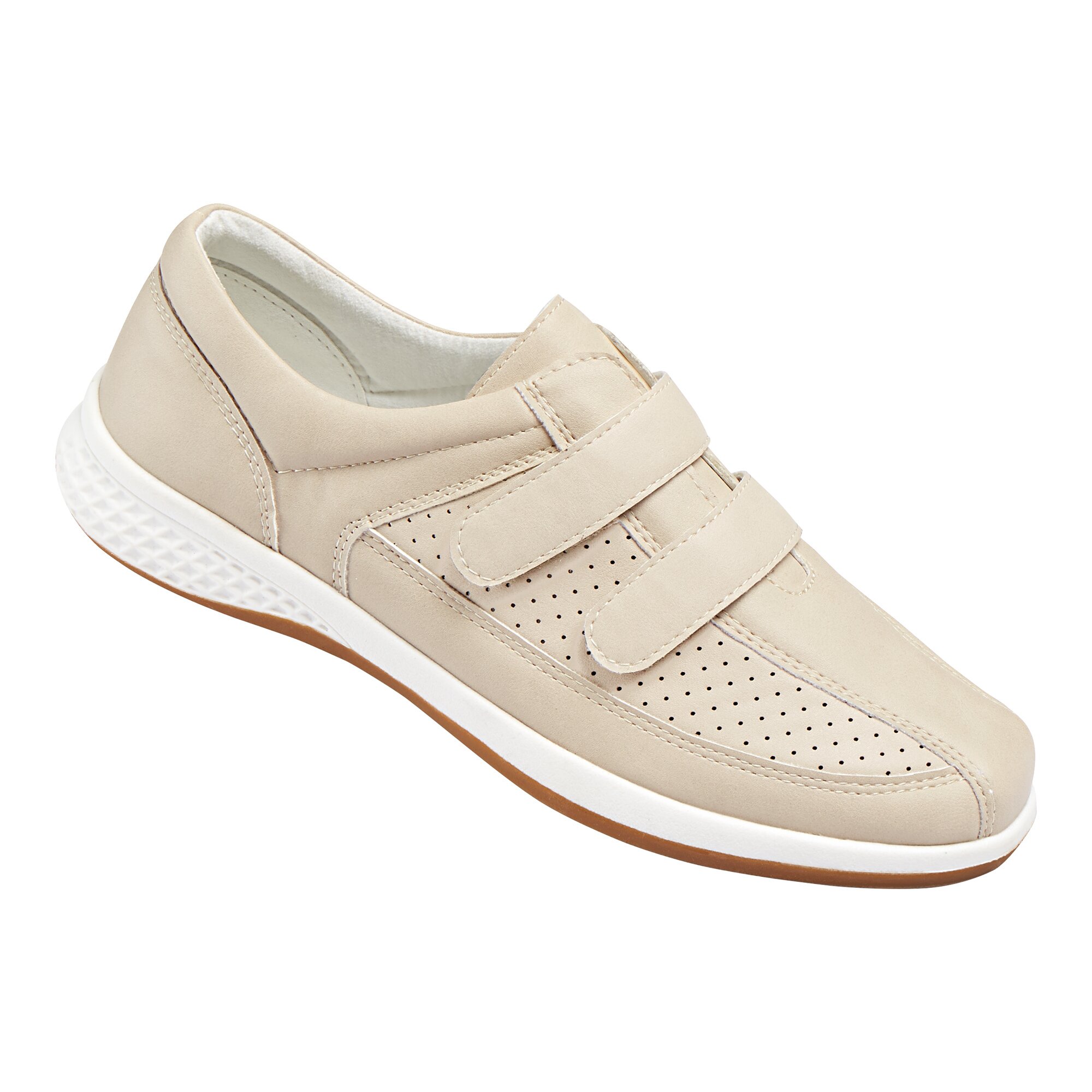 wonderWALK Leder-Kletthalbschuh Lisa, Größe: 36, beige