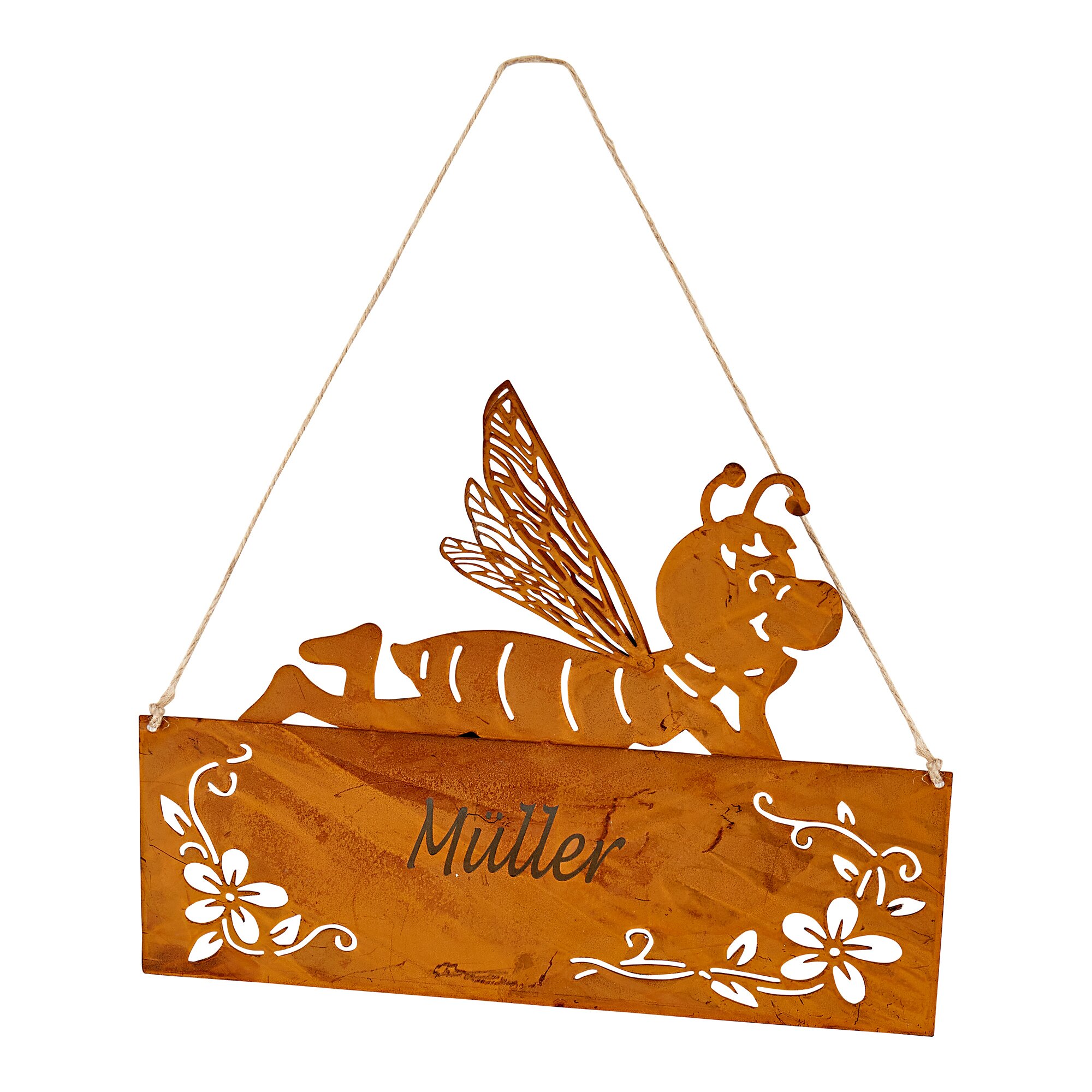 Plaque de portepersonnalisation avec nom effet rouille