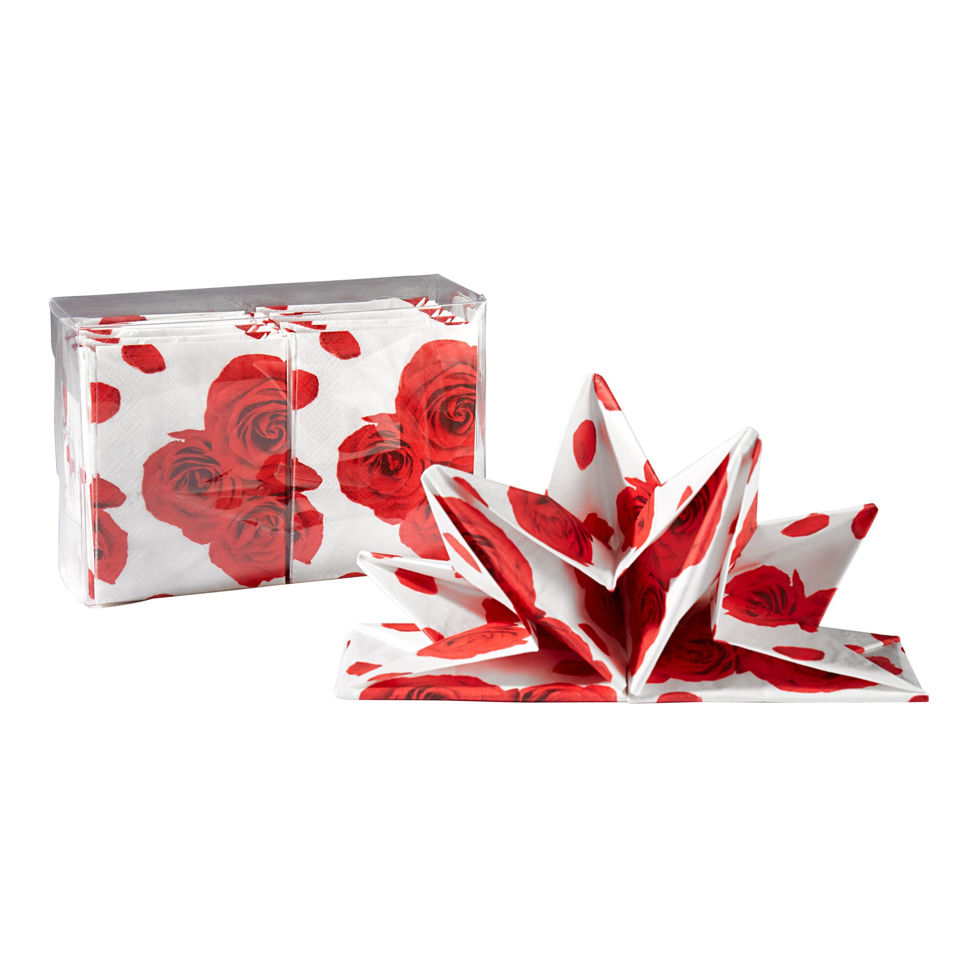 Faltservietten Rosen, 8 Stück