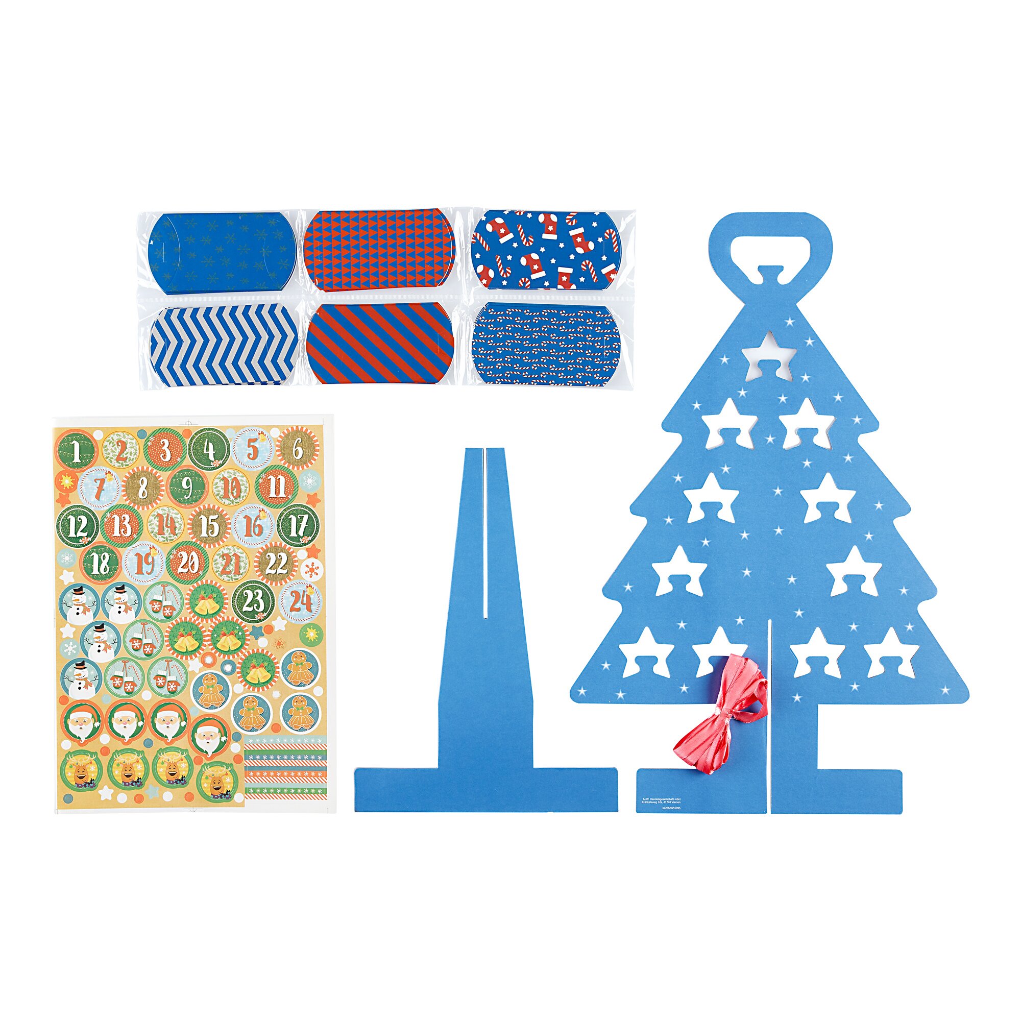 Adventskalender Weihnachtsbaum, blau