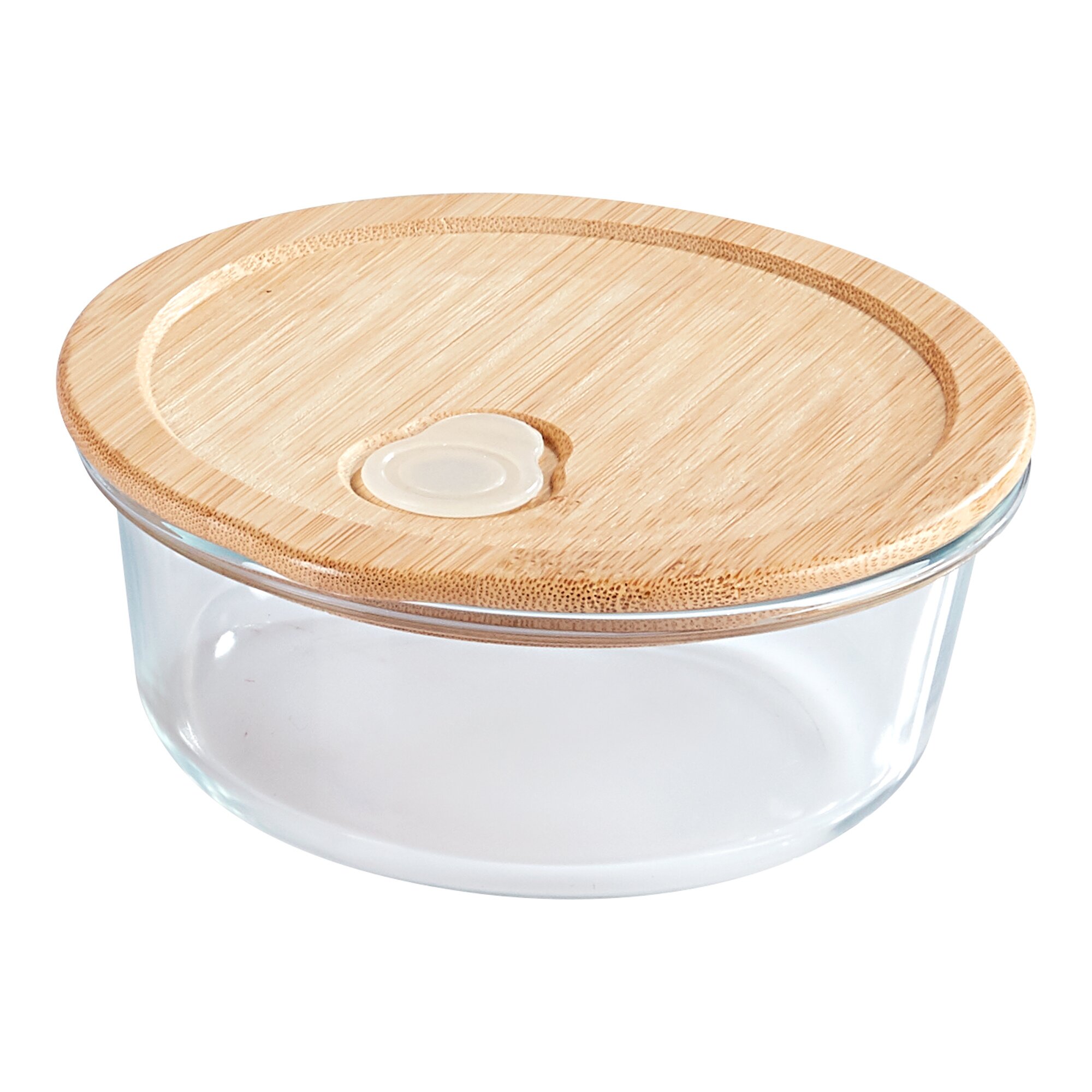 genialo® Mikrowellen-Frischhaltedose Glas-Bambus, 3 Teile